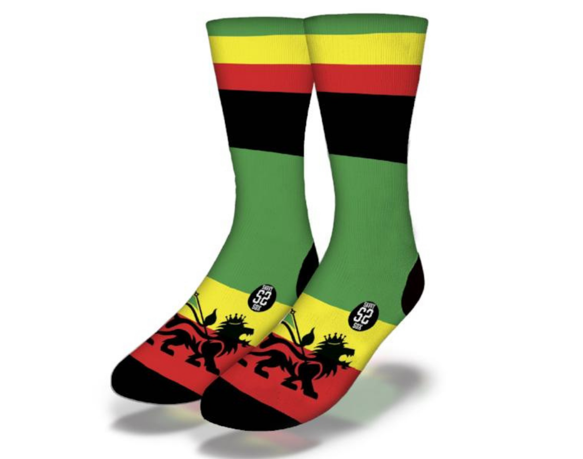 Everything Irie Rasta Flag Fun Jamaican Socks featuring vibrant colors and a unique design, perfect for 420-friendly stoners.