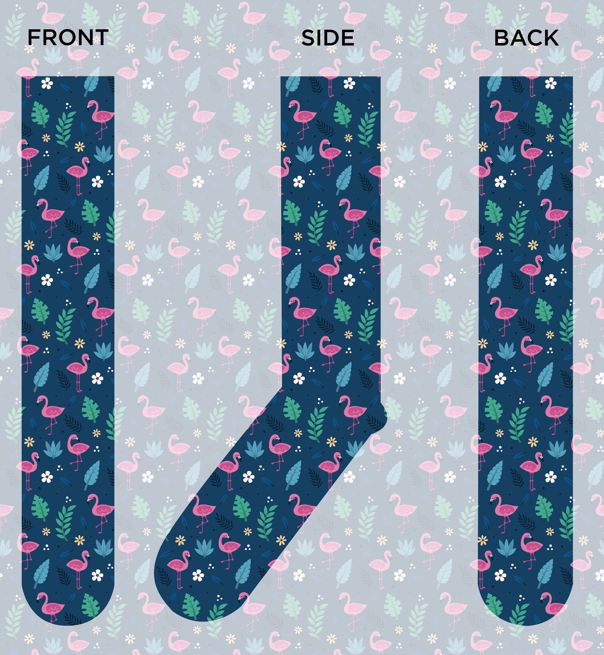 Colorful Flamingo Life socks featuring playful flamingo designs, perfect for animal lovers.