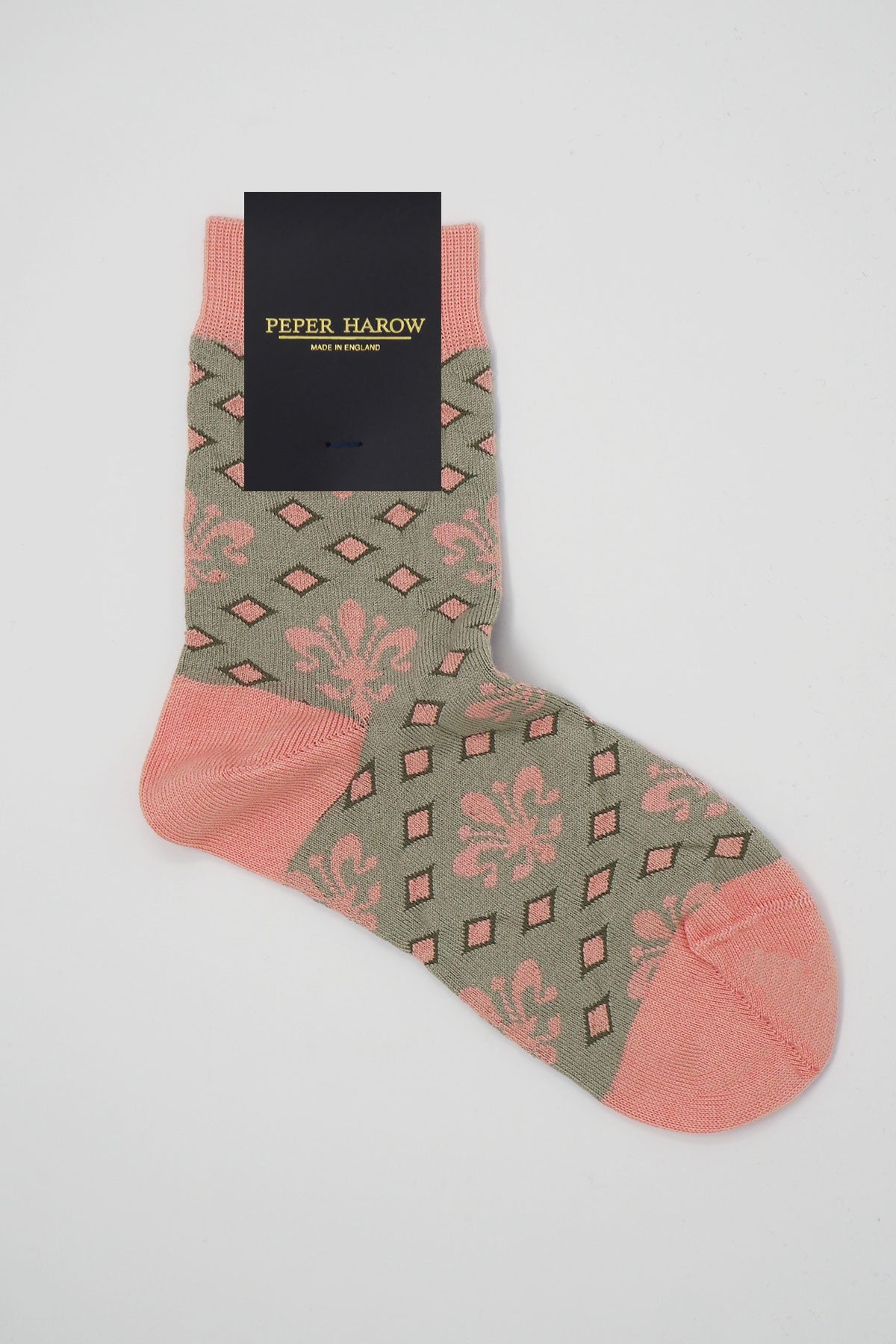 Grey Fleur De Lis Women's Socks made from luxurious Supima cotton, featuring an elegant design and seamless toe for ultimate comfort.