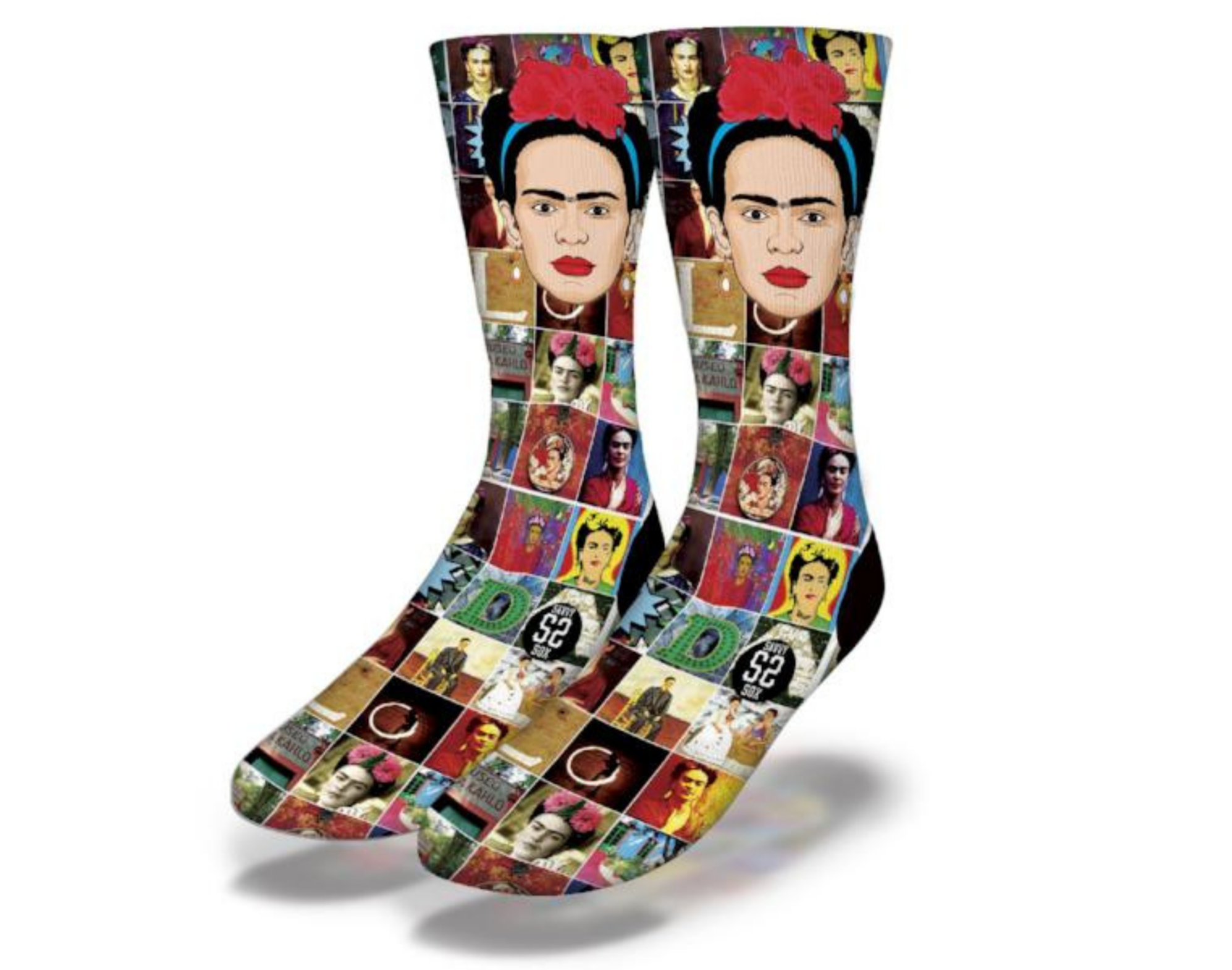 Colorful Frida Socks featuring artistic patterns inspired by Frida Kahlo, perfect for stylish comfort.