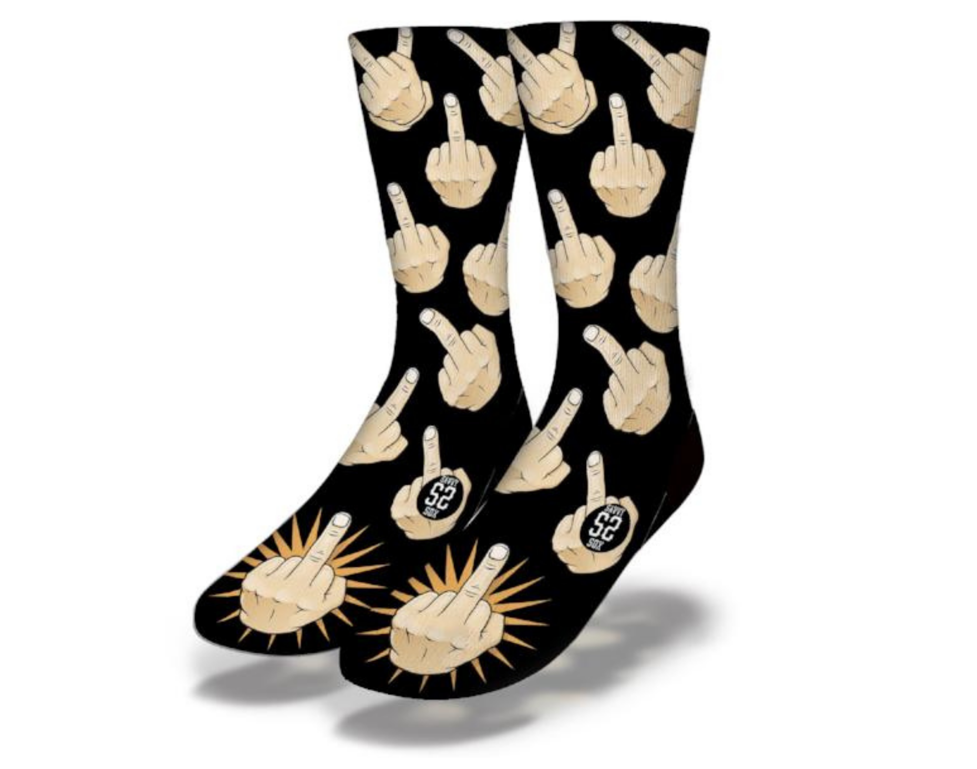 A pair of black Friendly Finger Socks showcasing their unique finger design for ultimate comfort.