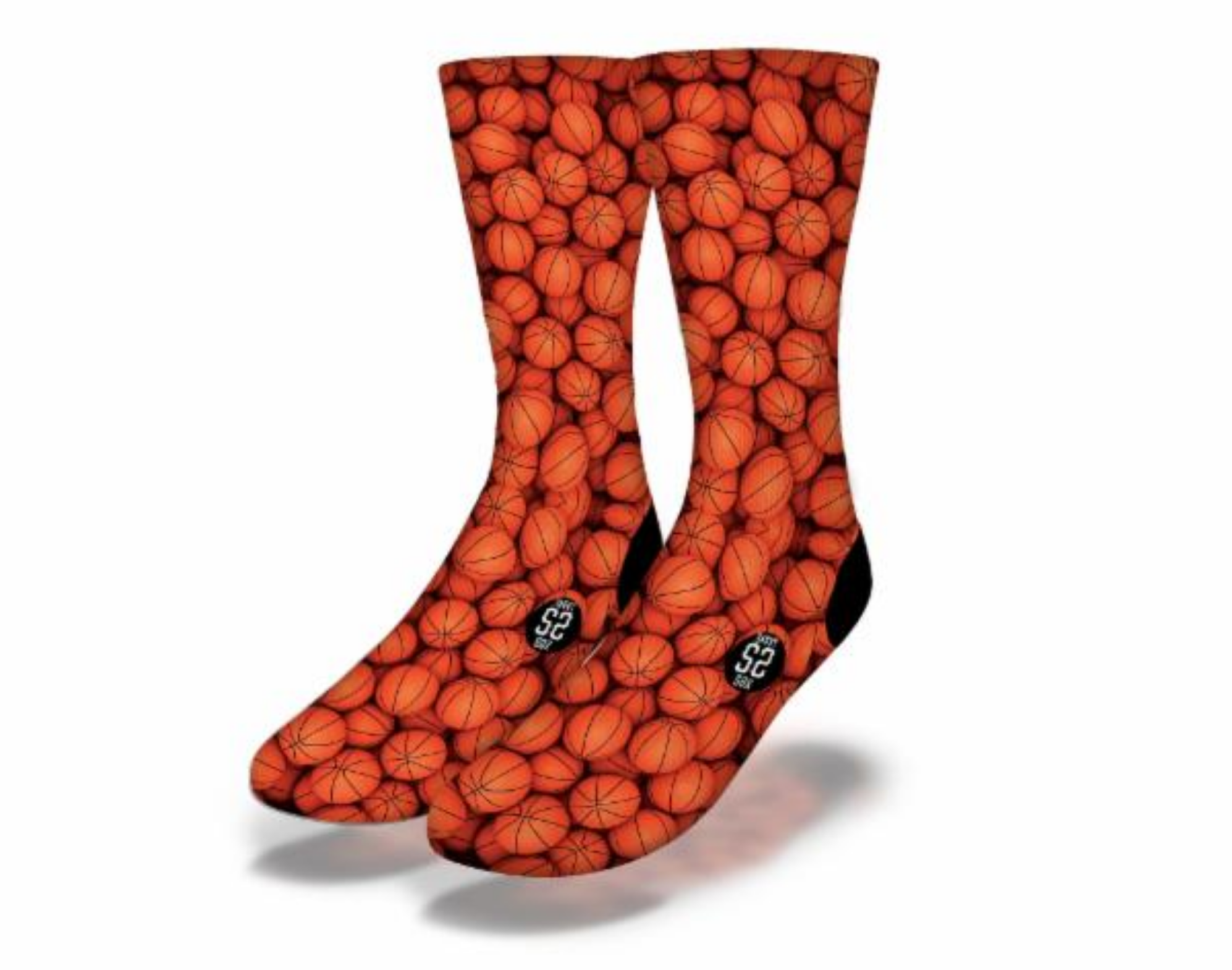 Colorful Fun Basketball Novelty Socks featuring basketball designs, perfect for fans and athletes.