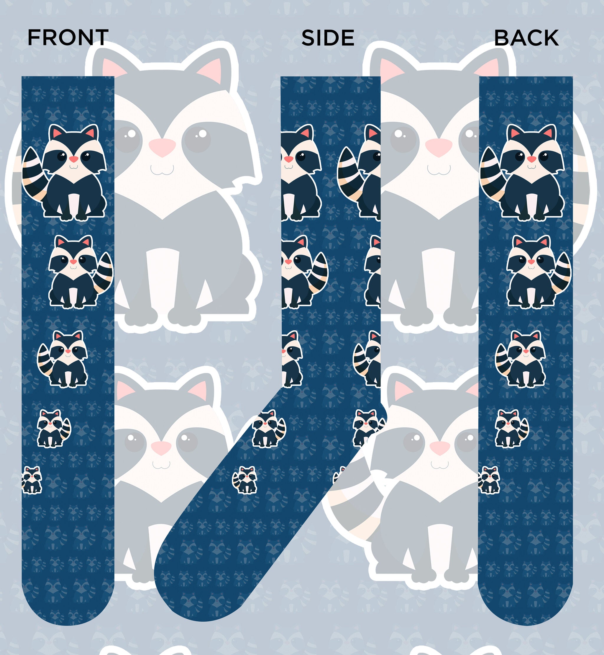 Fuzzy Racoon socks featuring a cute raccoon design, perfect for animal lovers.