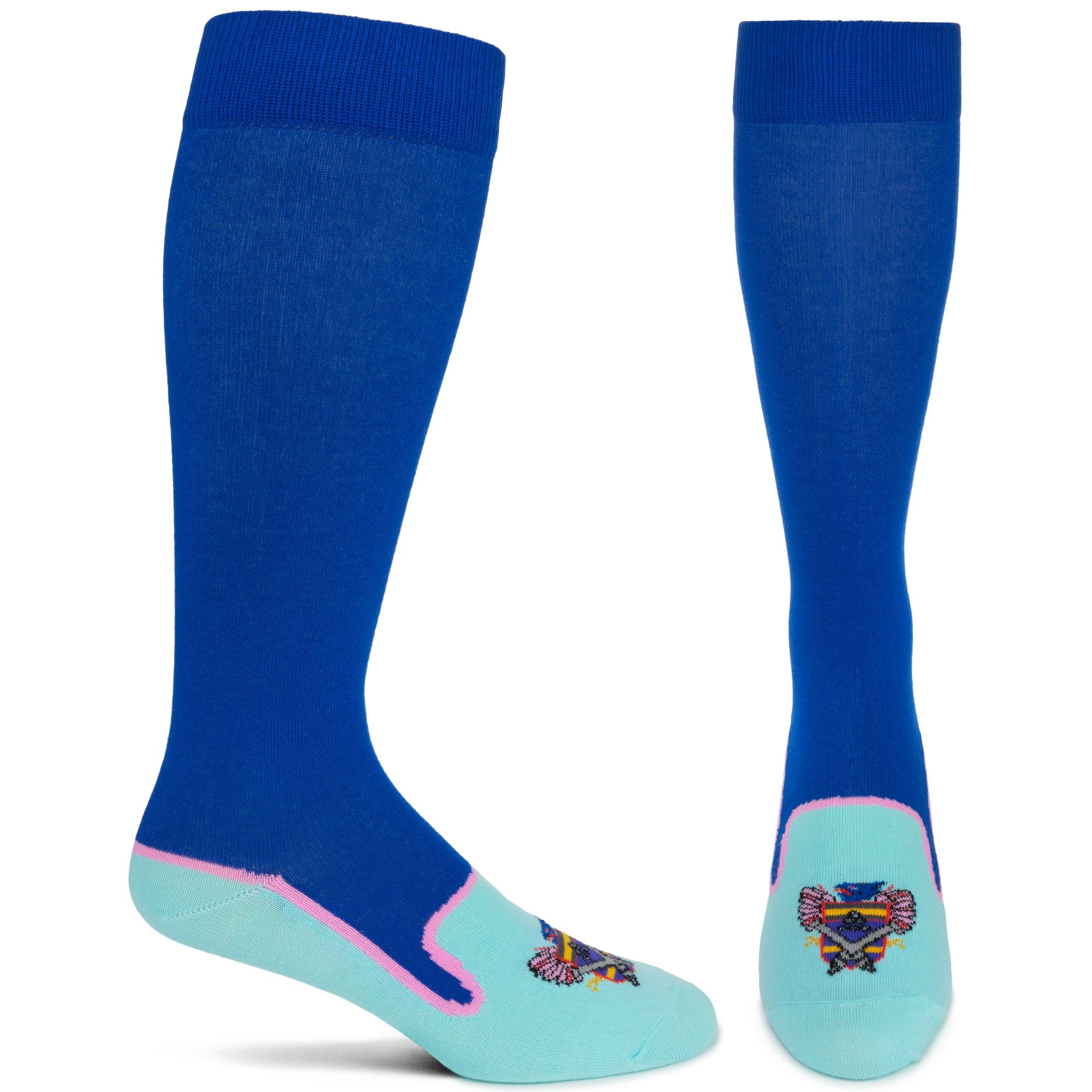 Heraldic Albert Slipper Shoe Sock in elegant design, showcasing its over-the-calf fit and high-quality fabric blend.