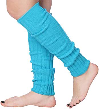 Isadora Paccini 80s women's ribbed leg warmers in vibrant colors, showcasing their stylish design and ribbed texture.