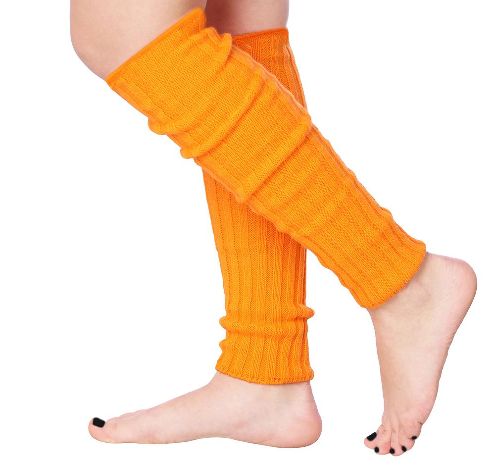 Isadora Paccini 80s women's ribbed leg warmers in vibrant colors, showcasing their stylish design and ribbed texture.