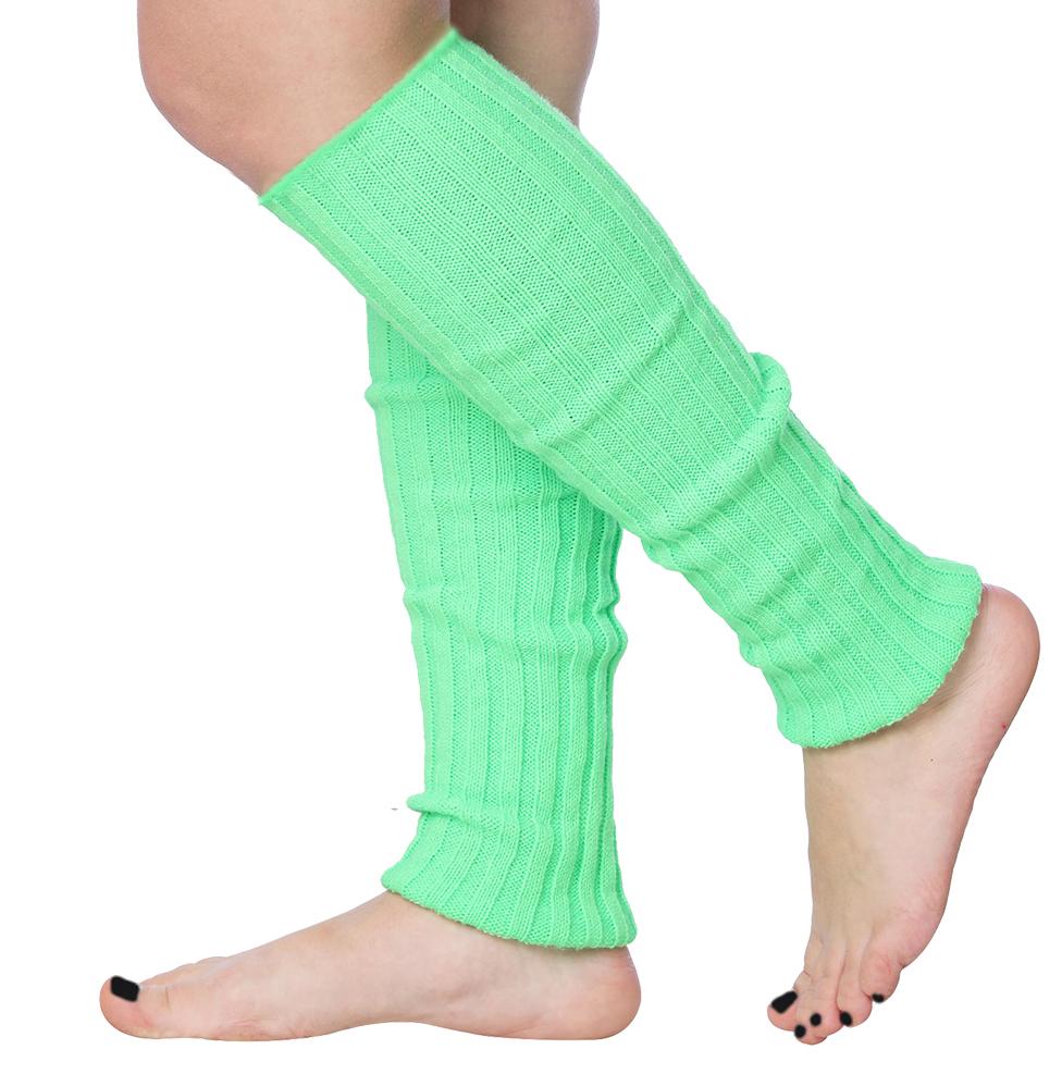 Isadora Paccini 80s women's ribbed leg warmers in vibrant colors, showcasing their stylish design and ribbed texture.