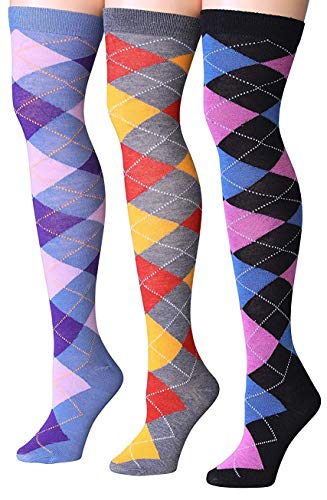 Isadora Paccini Women's 3 Pairs Over The Knee High Socks in various colors, showcasing their stylish design and comfortable fabric.