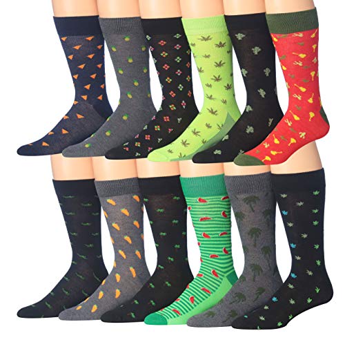 A colorful assortment of James Fiallo men's crew socks featuring funny faces and stripes, showcasing vibrant patterns and playful designs.