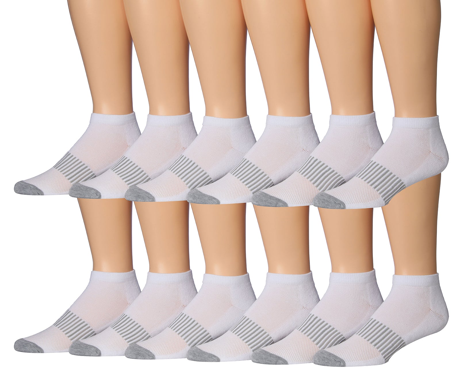 James Fiallo Men's 12-Pairs Performance Low Cut Athletic Sport Socks displayed in various colors and styles, showcasing their low cut design and quality fabric.