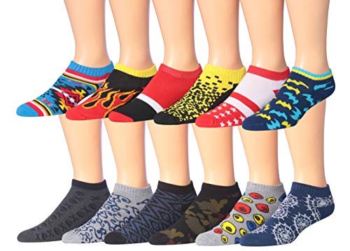 James Fiallo Men's 12-Pairs Performance Low Cut Athletic Sport Socks in assorted colors, showcasing their low cut design and breathable fabric.