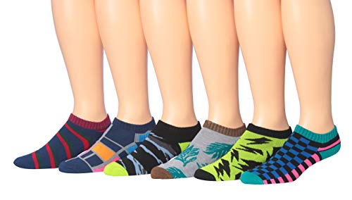 James Fiallo Men's 6-Pairs Low Cut Athletic Sport Socks in assorted colors, showcasing their low cut design and breathable fabric.