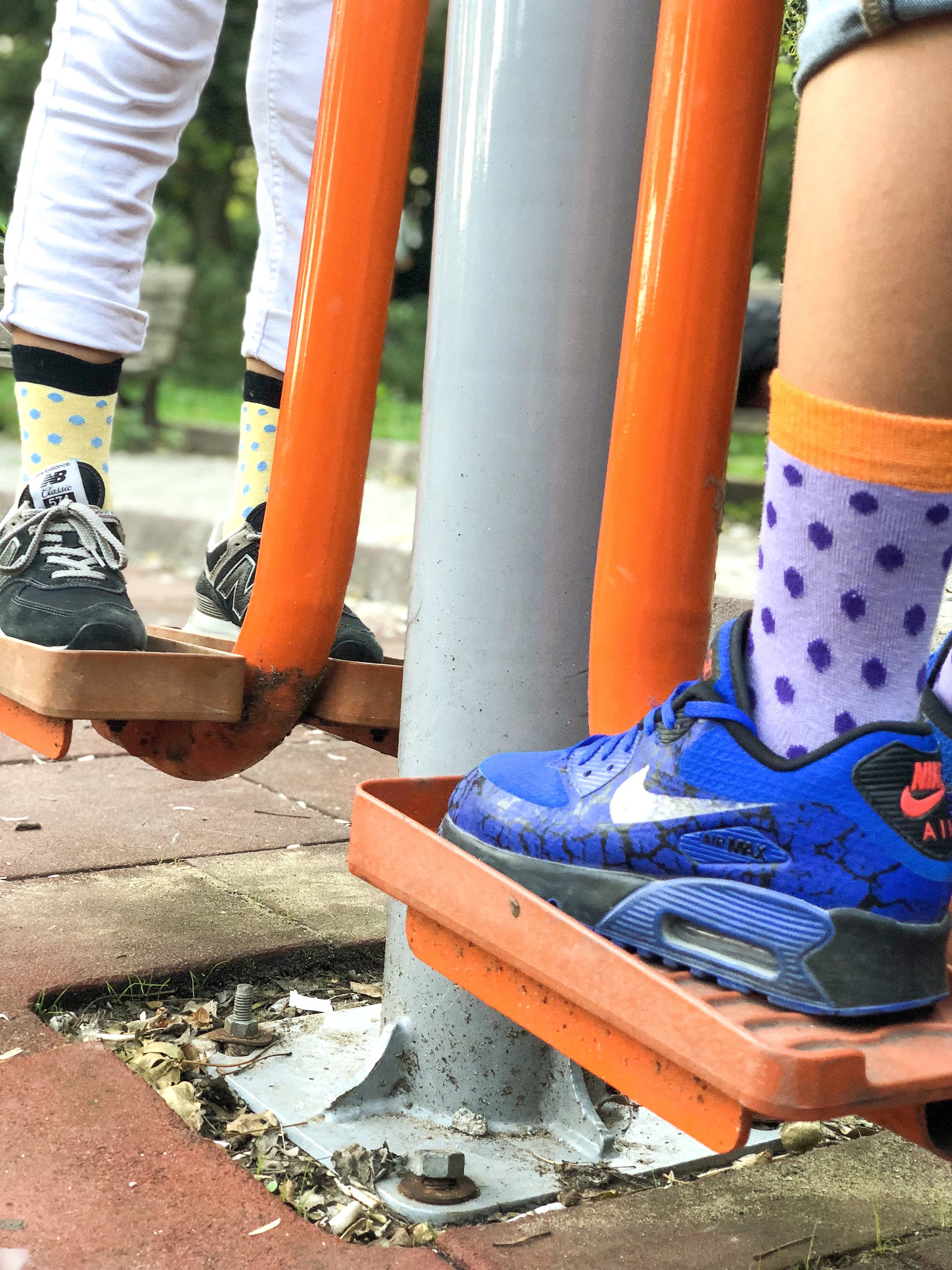 Kids Amethyst Dot Socks featuring a colorful dot pattern, made from soft Turkish cotton for comfort and style.