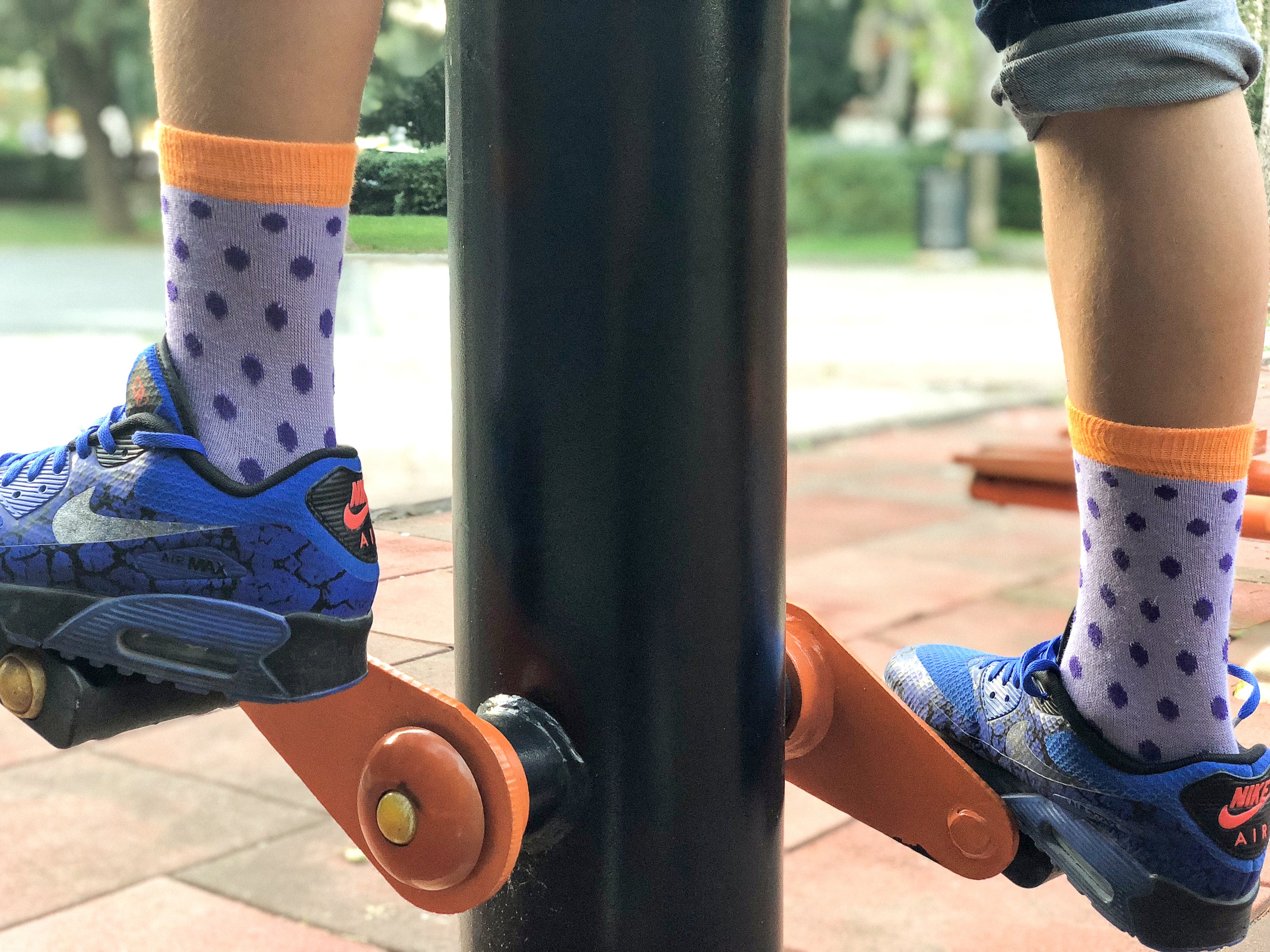 Kids Amethyst Dot Socks featuring a colorful dot pattern, made from soft Turkish cotton for comfort and style.