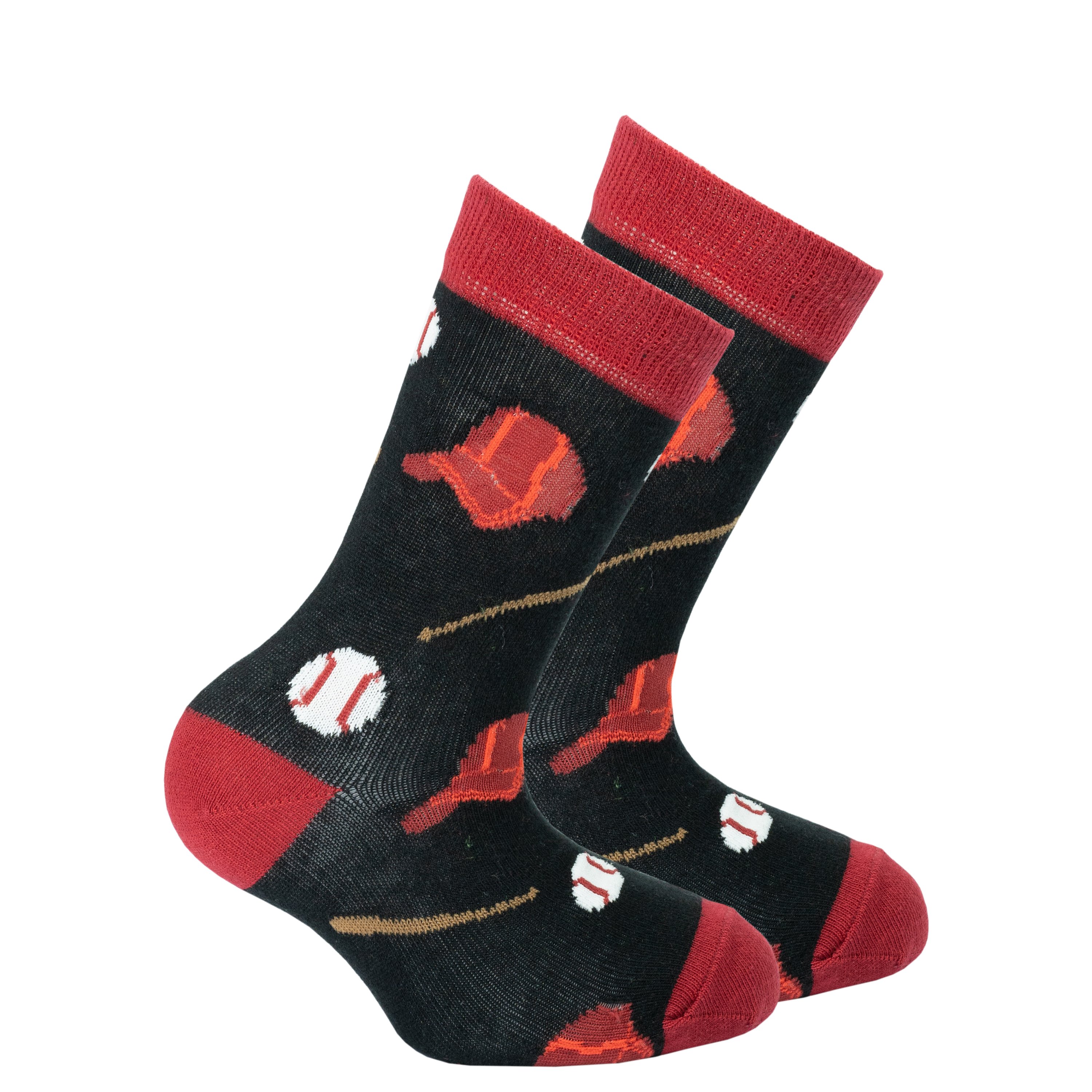 Colorful Kids Baseball Socks made from soft Turkish cotton, featuring trendy patterns and a comfortable fit for active children.