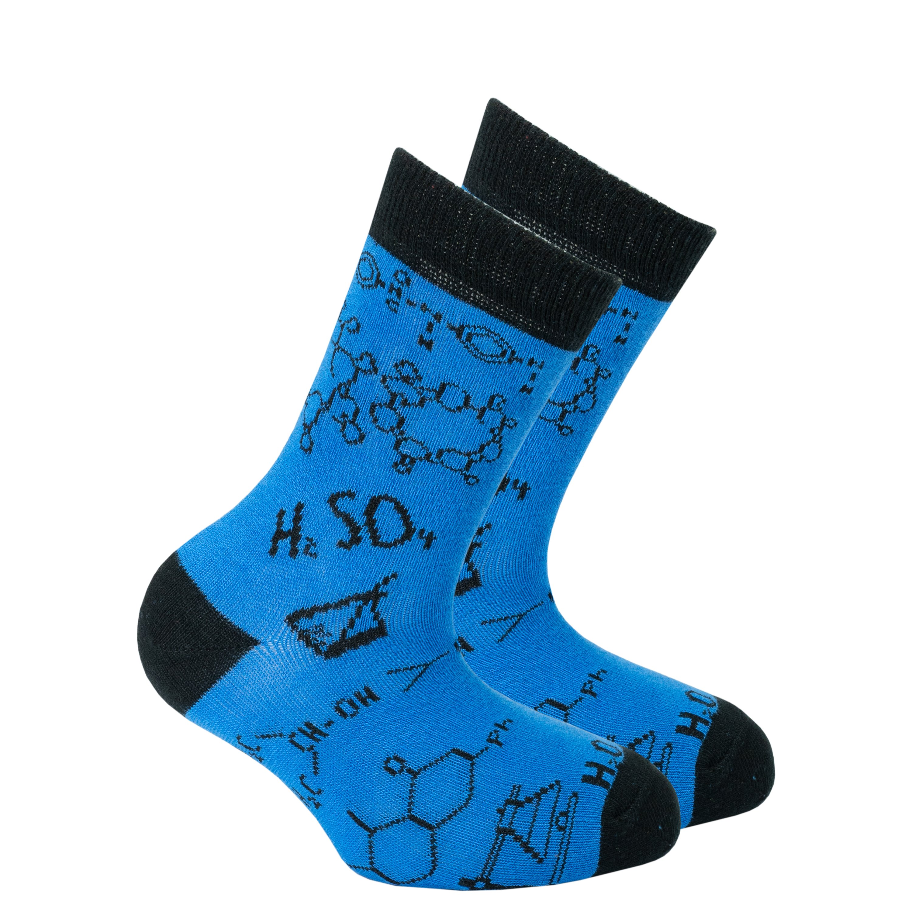 Colorful Kids Chemistry Socks featuring fun patterns and designs, made from soft cotton for comfort.