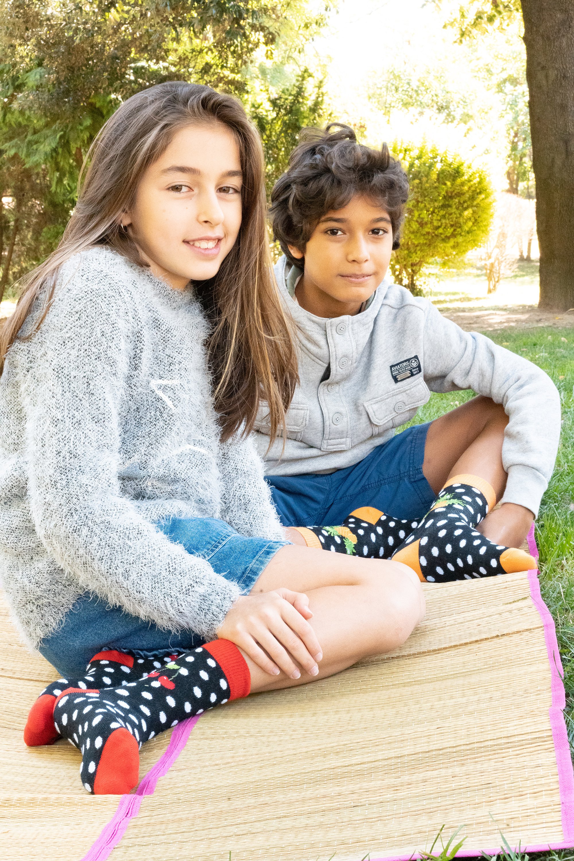 Colorful Kids Cherry Dot Socks featuring a playful cherry dot pattern, made from soft Turkish cotton for comfort.