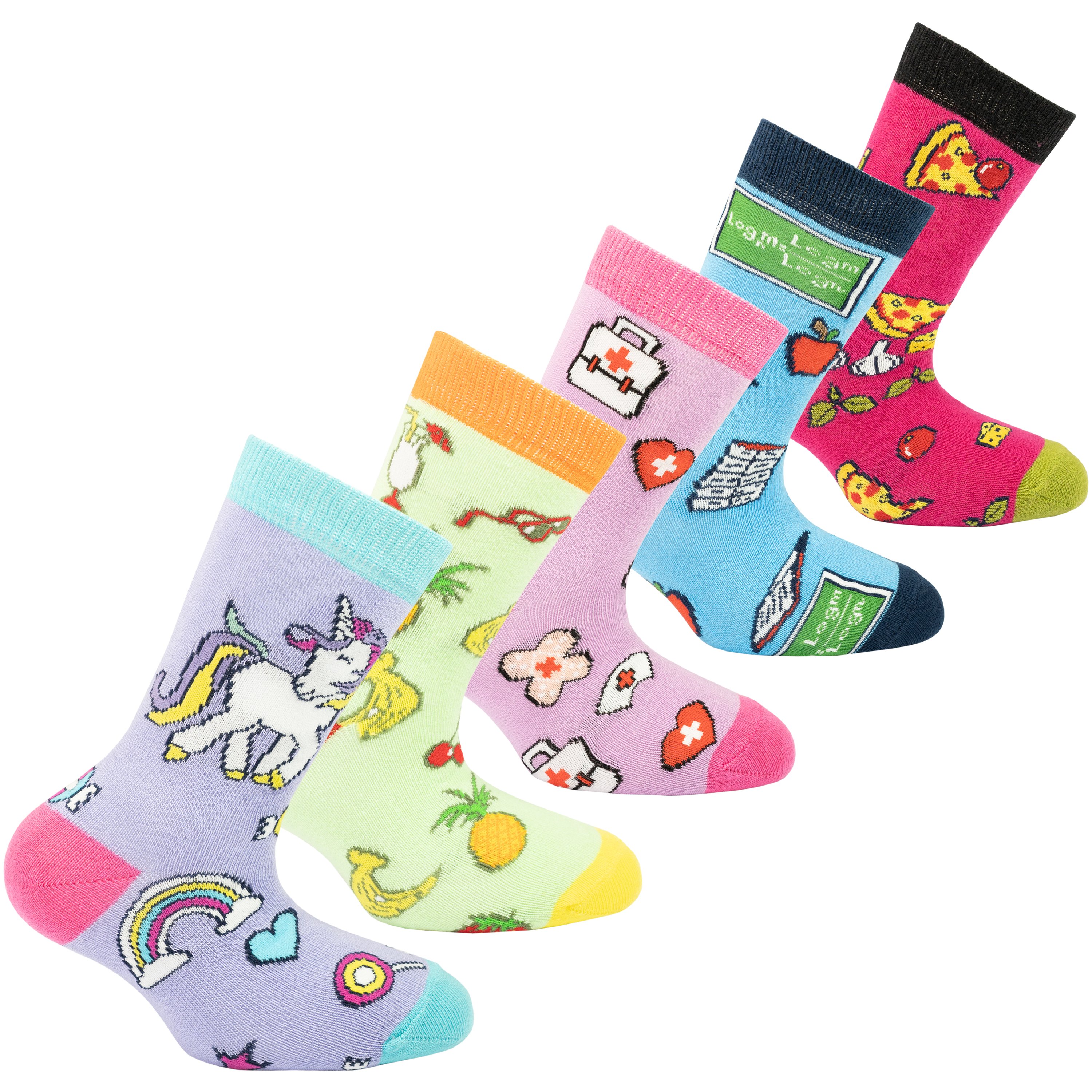 Colorful Kids Cute Fun Socks featuring trendy patterns and soft cotton material, perfect for adding style to children's outfits.