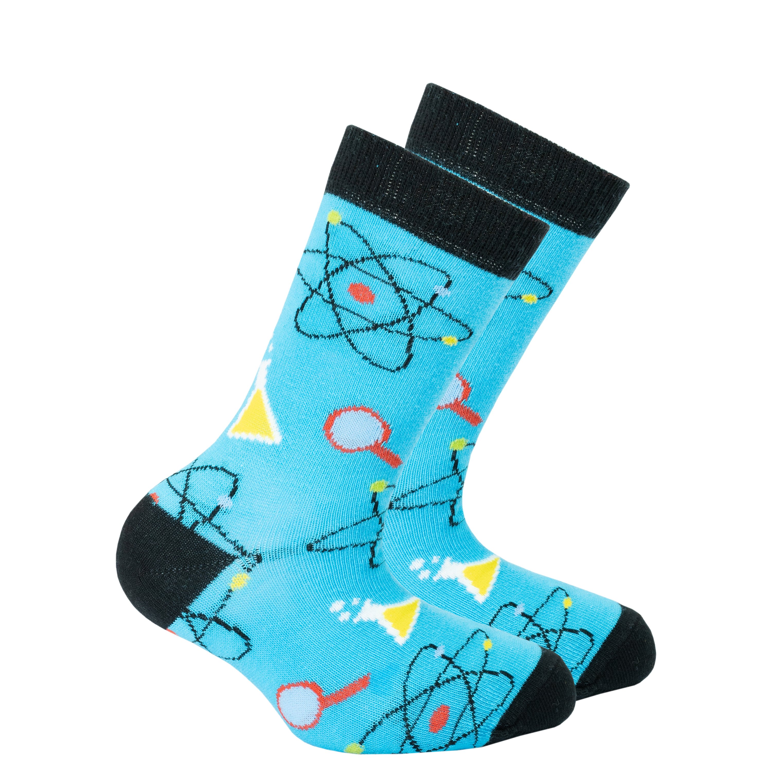 Colorful Kids Electrons Socks featuring trendy patterns and made from soft Turkish cotton for comfort.