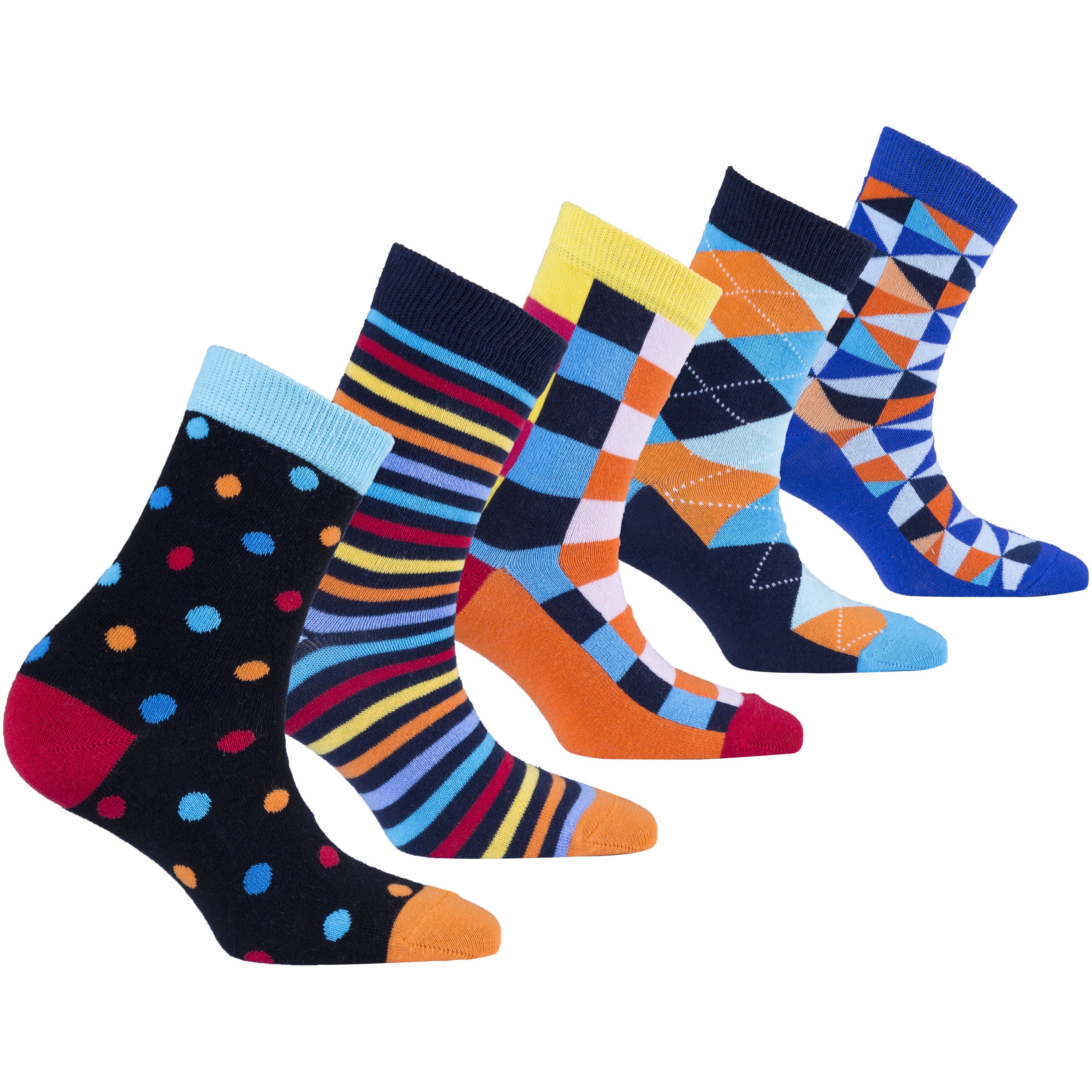 Colorful Kids Fashionable Mix Set Socks displayed with vibrant patterns and soft cotton fabric.