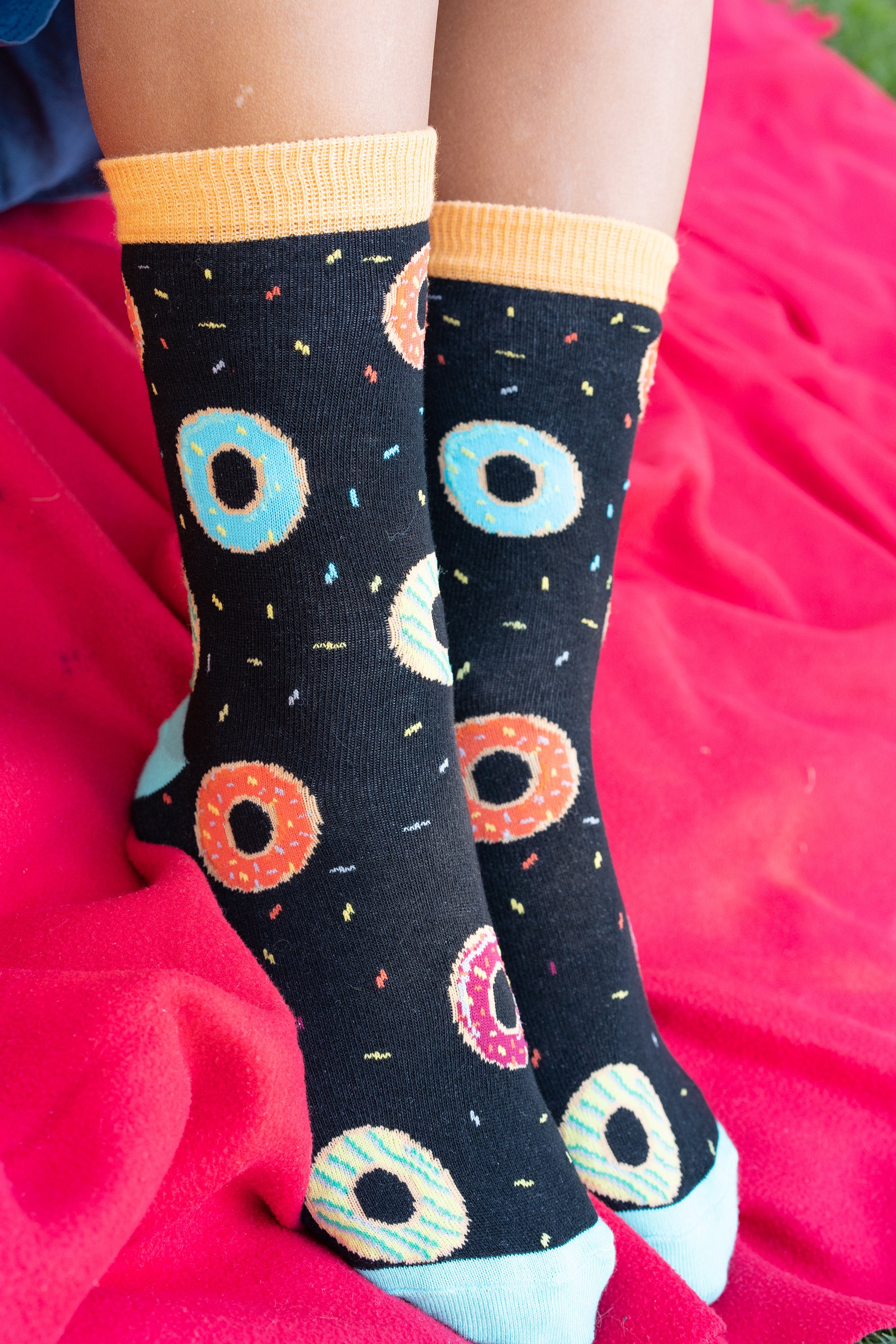 Colorful Kids Fast Food Socks featuring fun designs, perfect for stylish children.