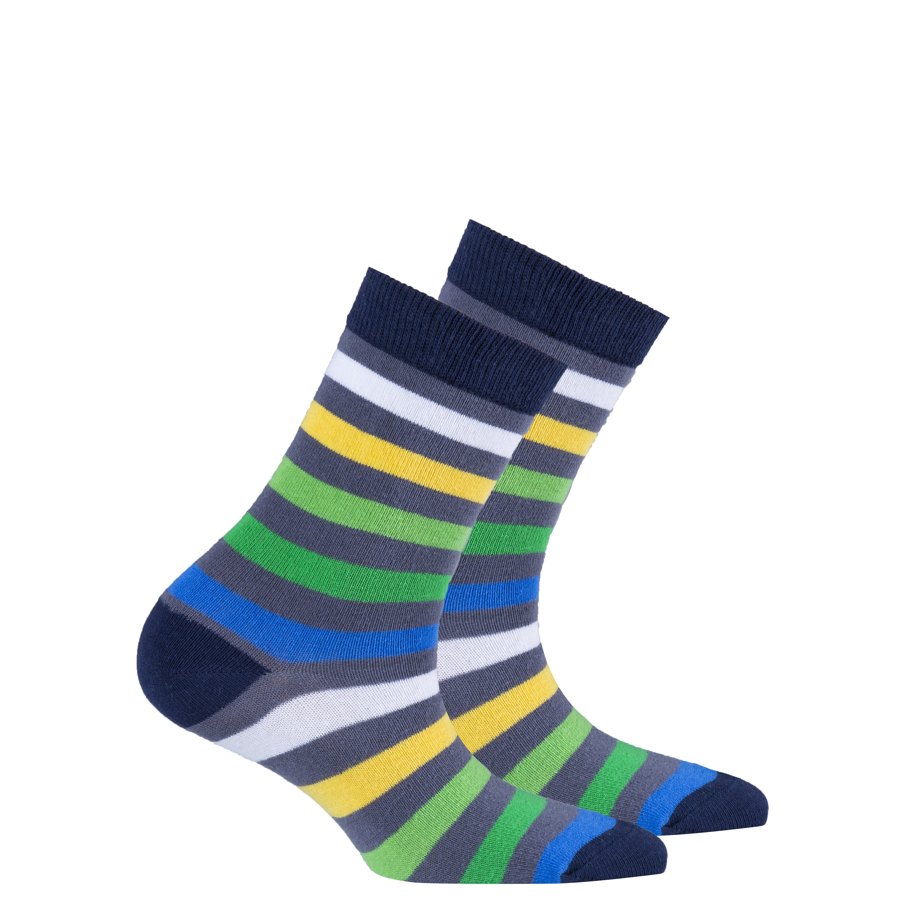 Main Kids Grey Emerald Stripe Socks image