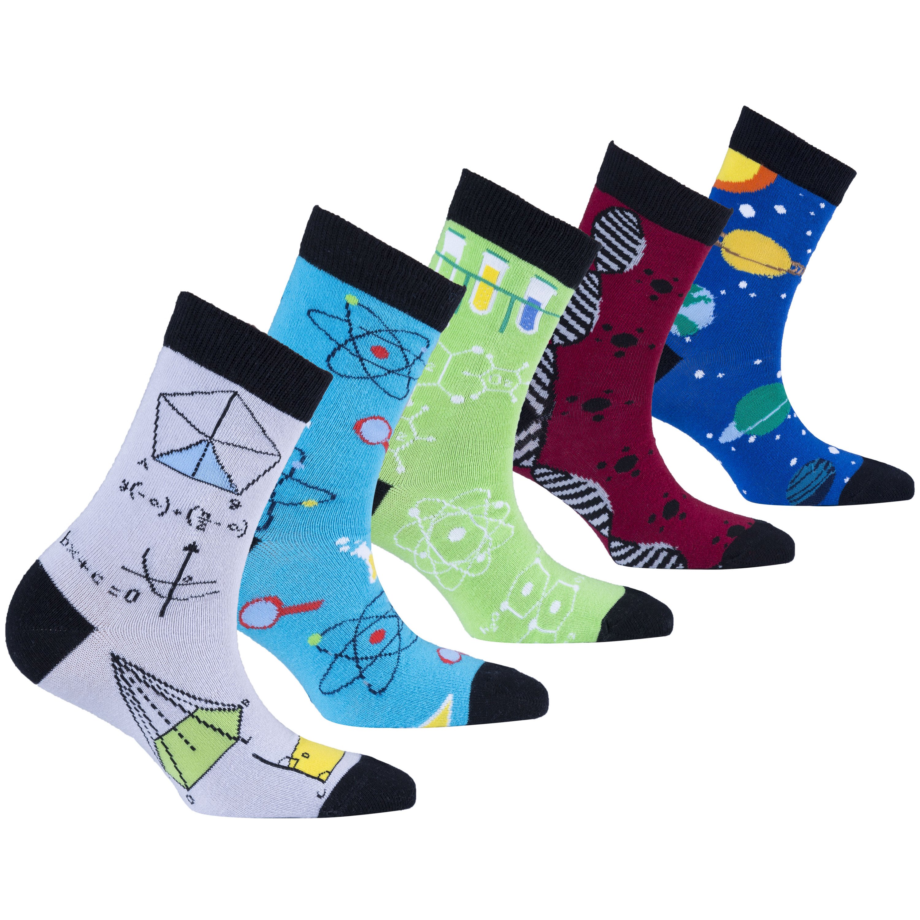 Colorful Kids Nerd Socks featuring fun patterns and designs, perfect for adding a stylish touch to children's outfits.