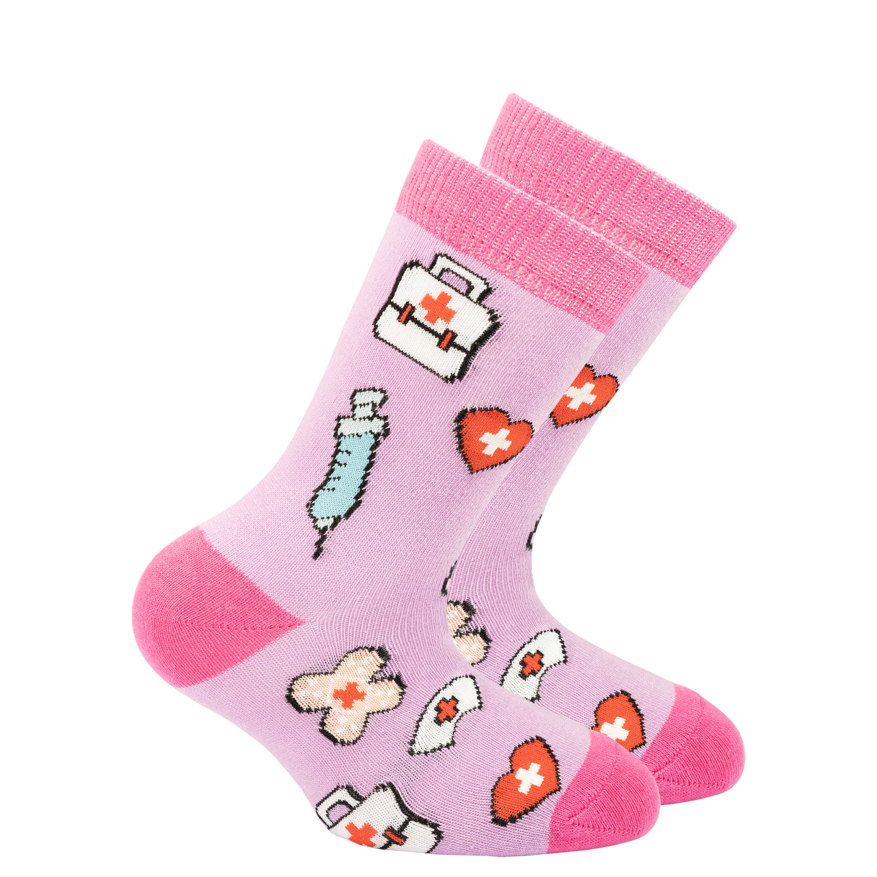 Colorful Kids Nurse Socks made from soft Turkish cotton, featuring trendy patterns and designs for children.