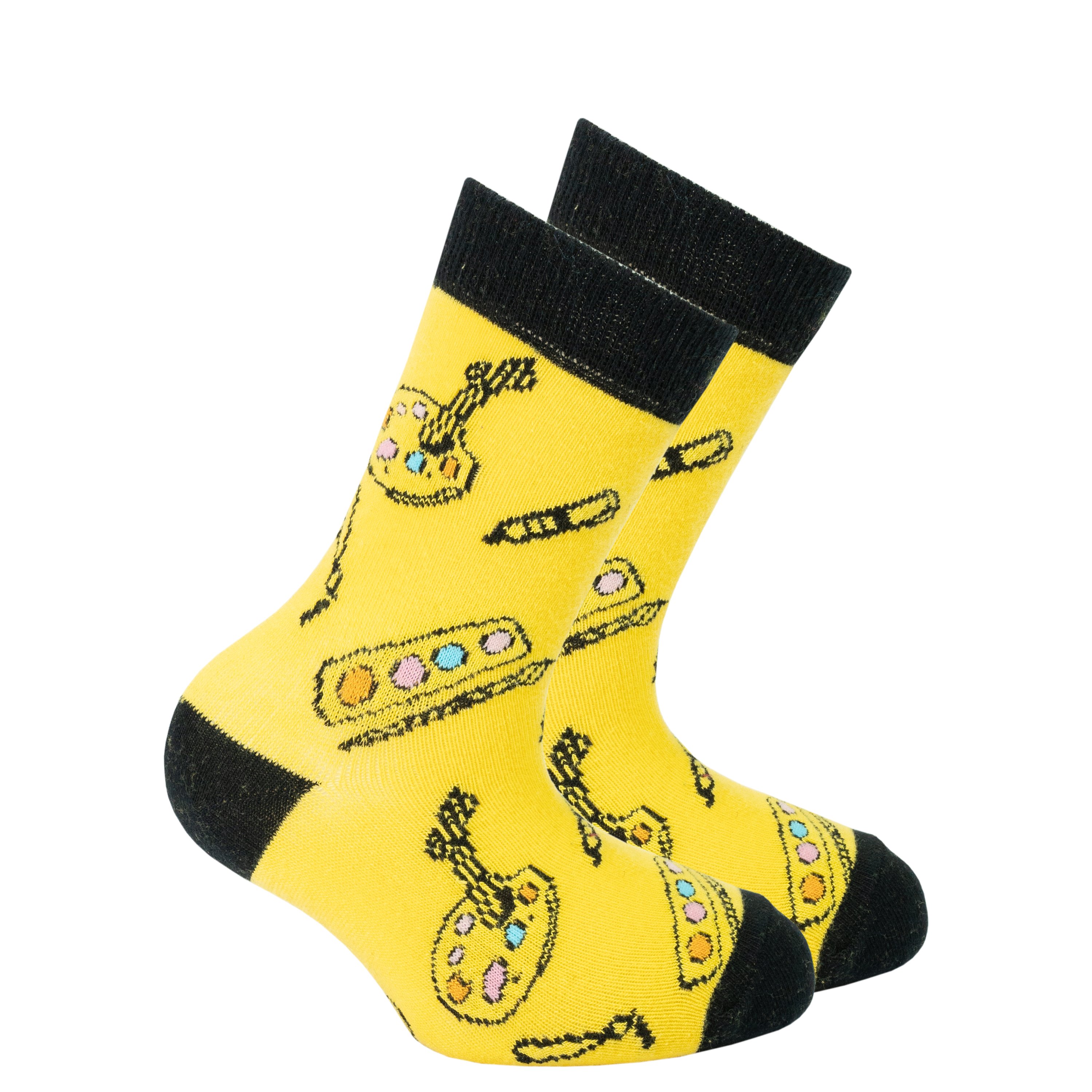 Colorful Kids Painting Socks featuring trendy patterns and designs, perfect for adding fun to children's outfits.