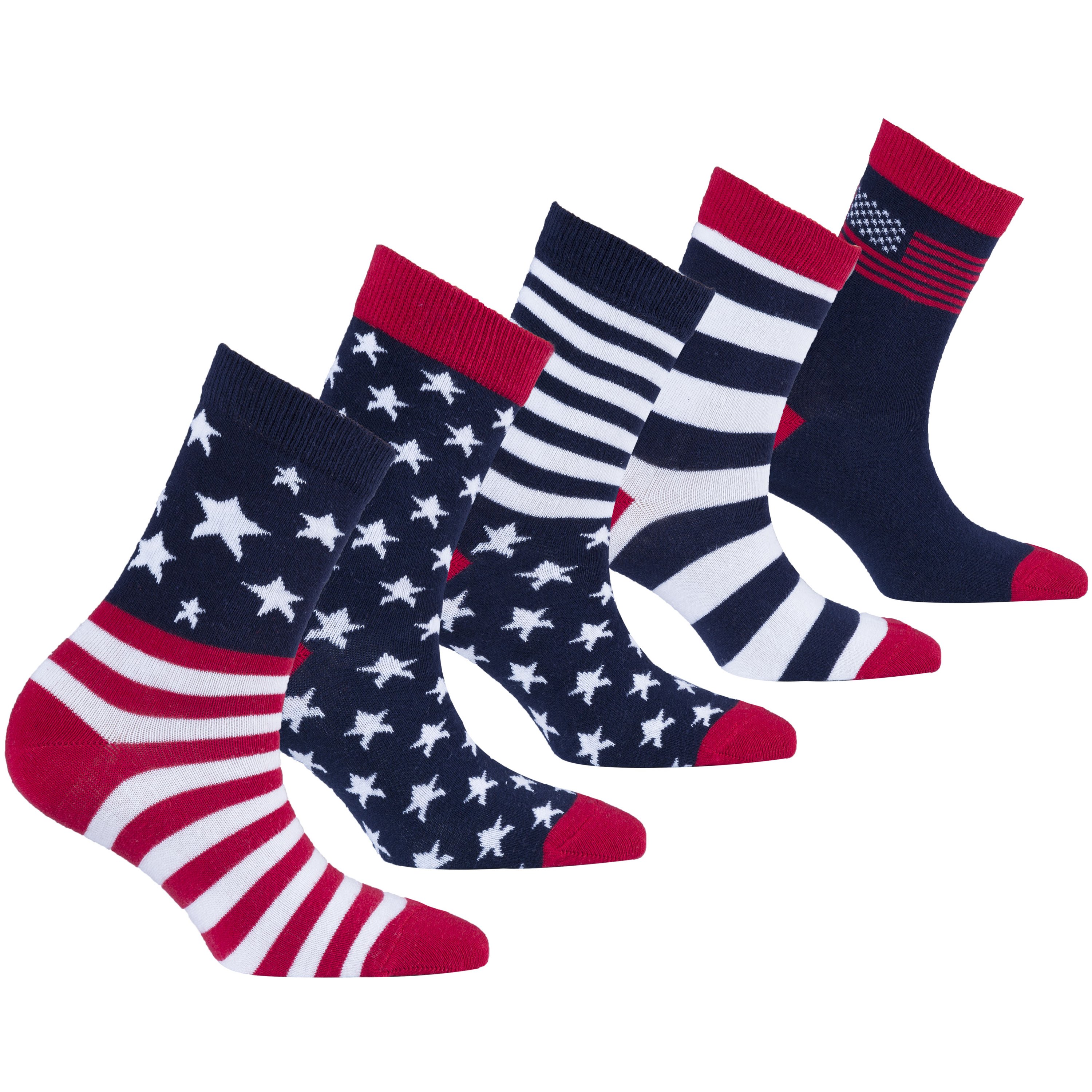 Colorful Kids Patriot Socks featuring trendy patterns and premium cotton material, perfect for stylish kids.