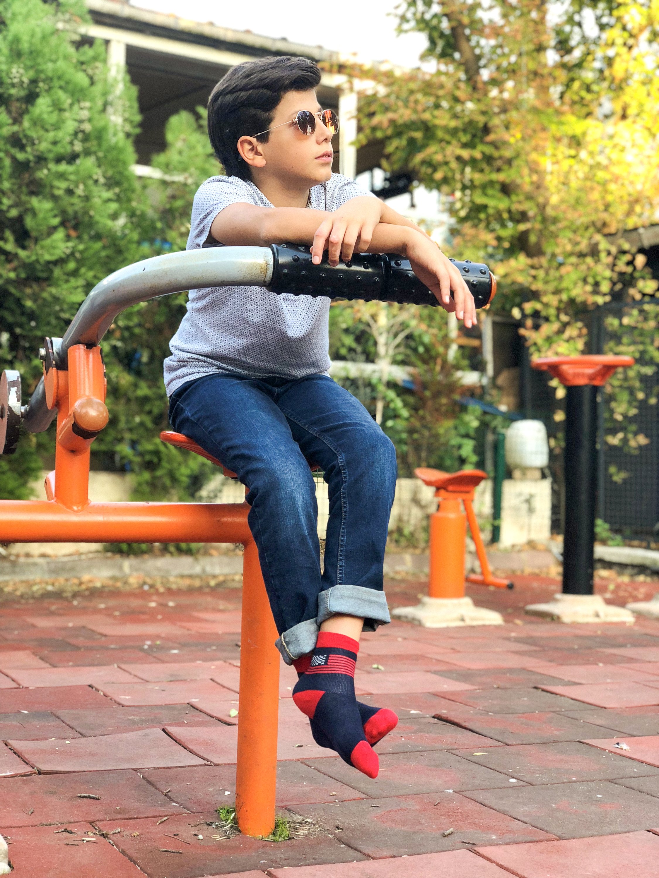 Colorful Kids Patriot Socks featuring trendy patterns and premium cotton material, perfect for stylish kids.