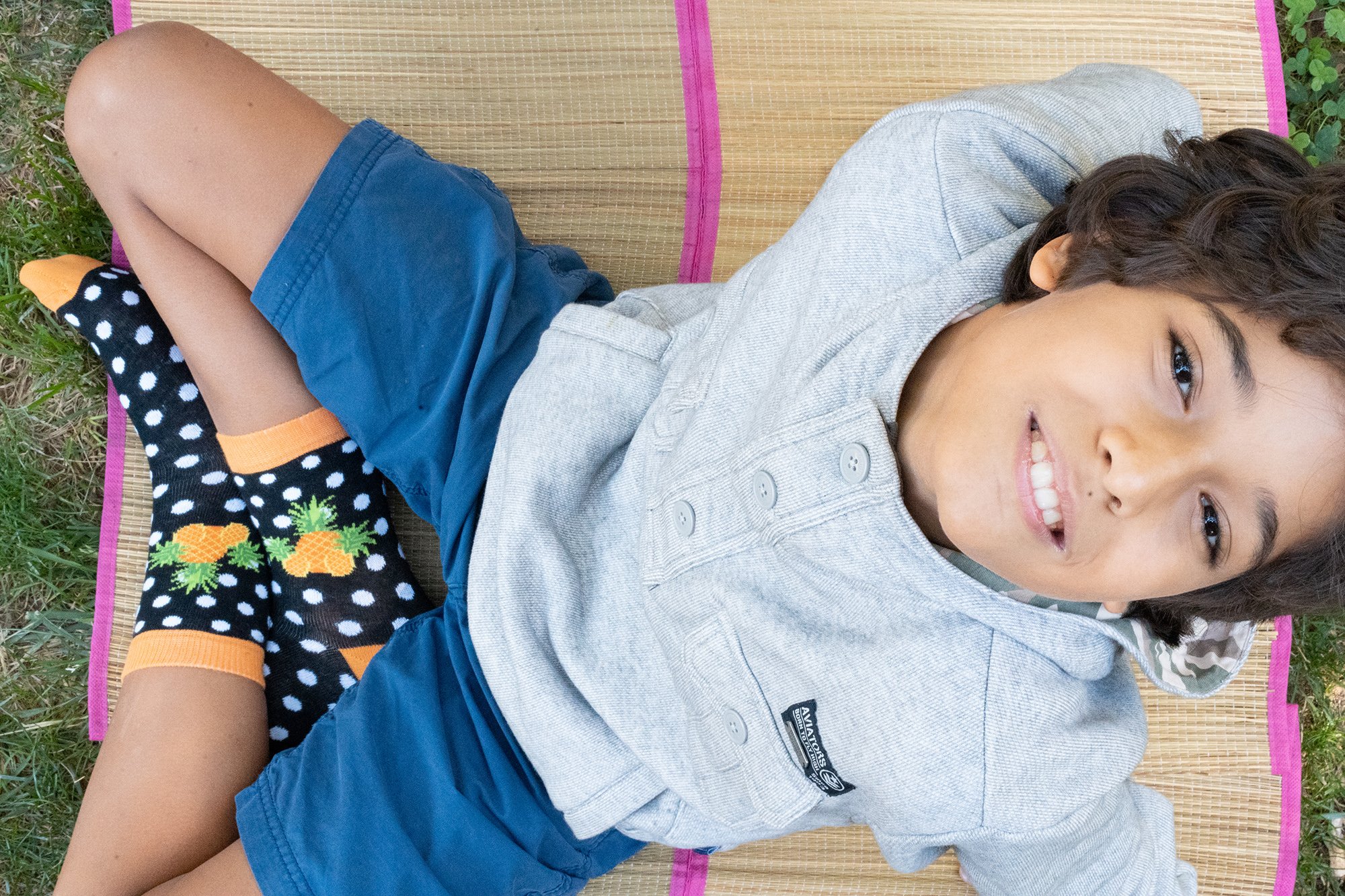 Colorful Kids Pineapple Dot Socks featuring a fun pineapple pattern, made from soft Turkish cotton for comfort.