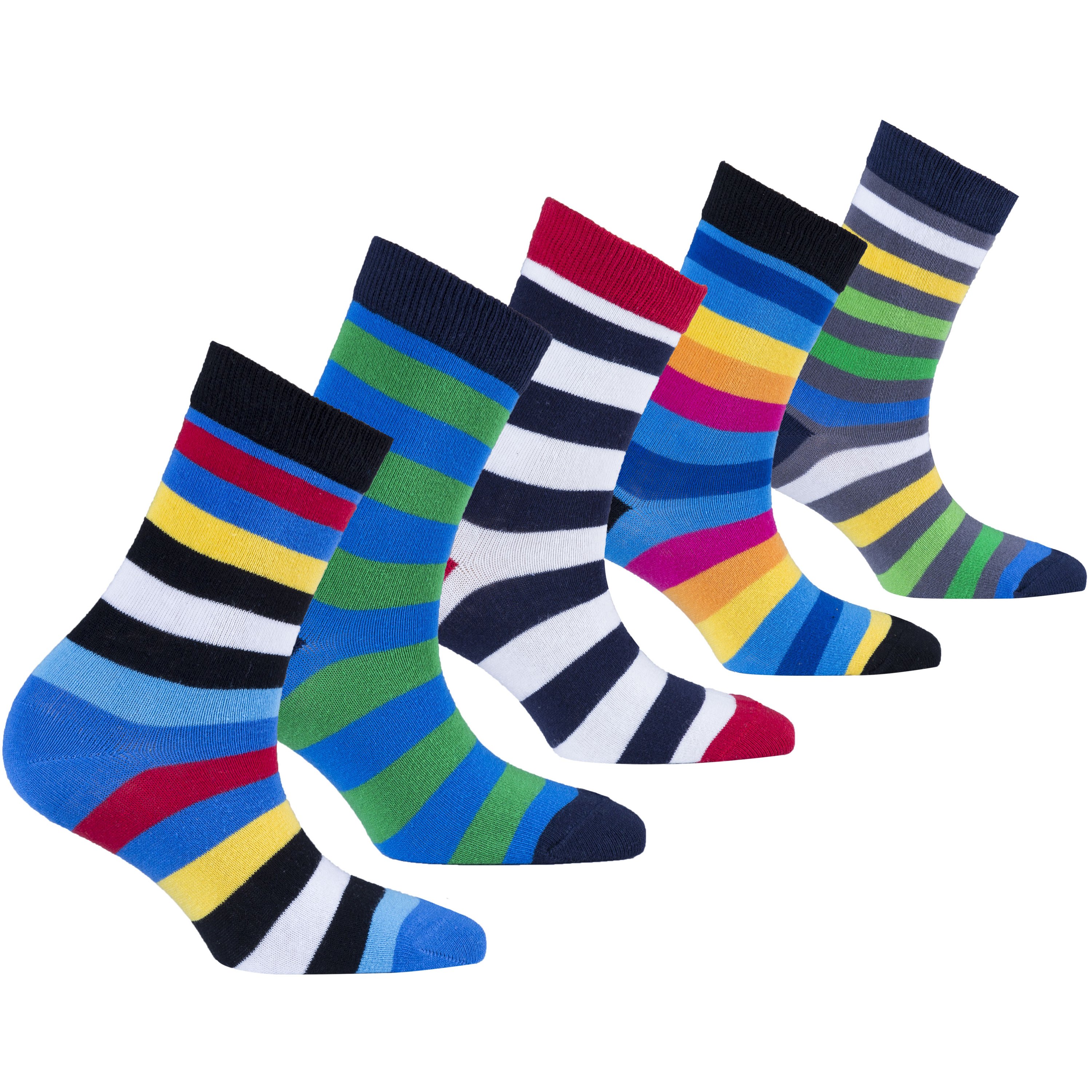 Colorful Kids Popular Stripes Socks made from soft Turkish cotton, featuring trendy patterns and a comfortable fit.