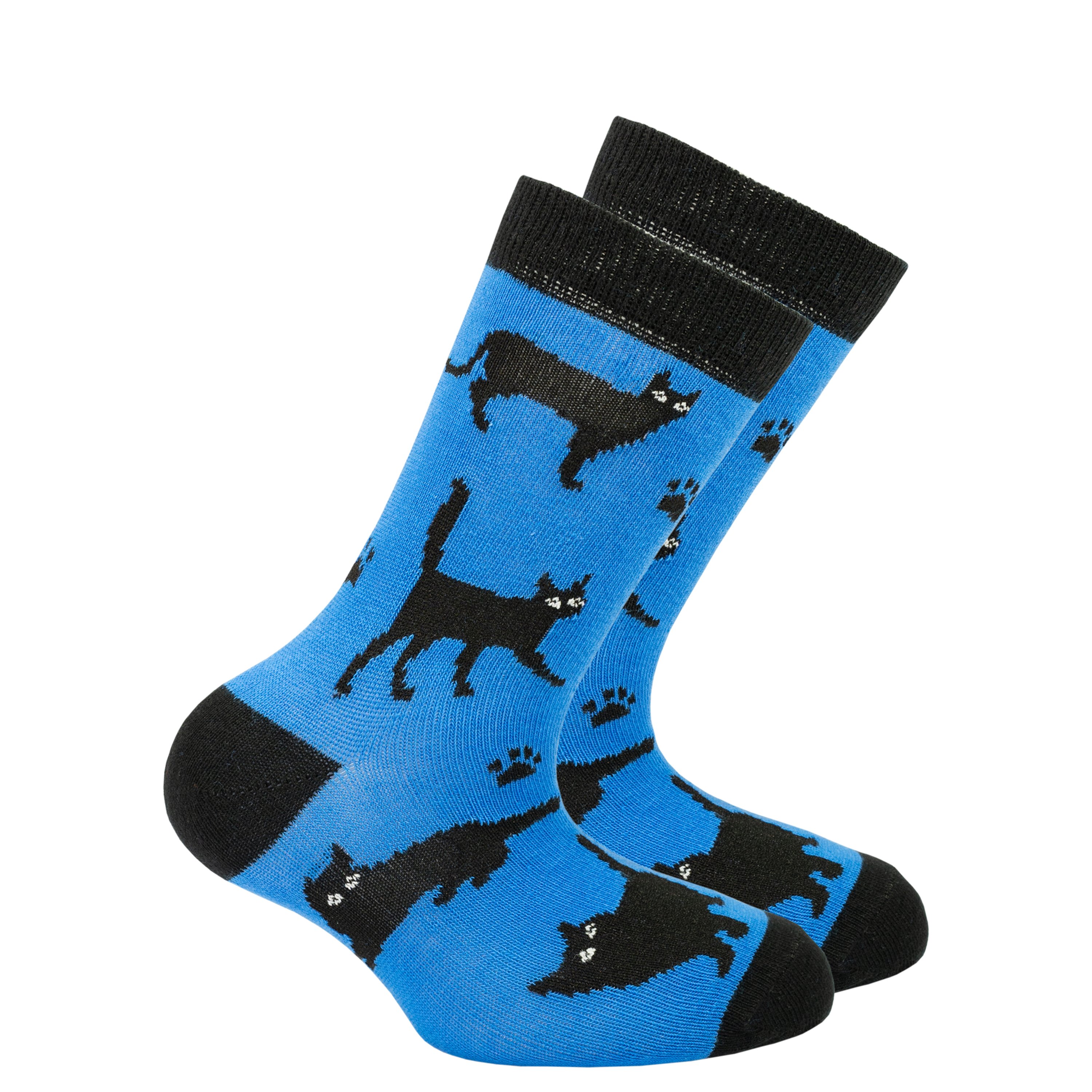 Colorful Kids Shadow Cat Socks featuring fun designs, made from soft Turkish cotton for comfort and style.