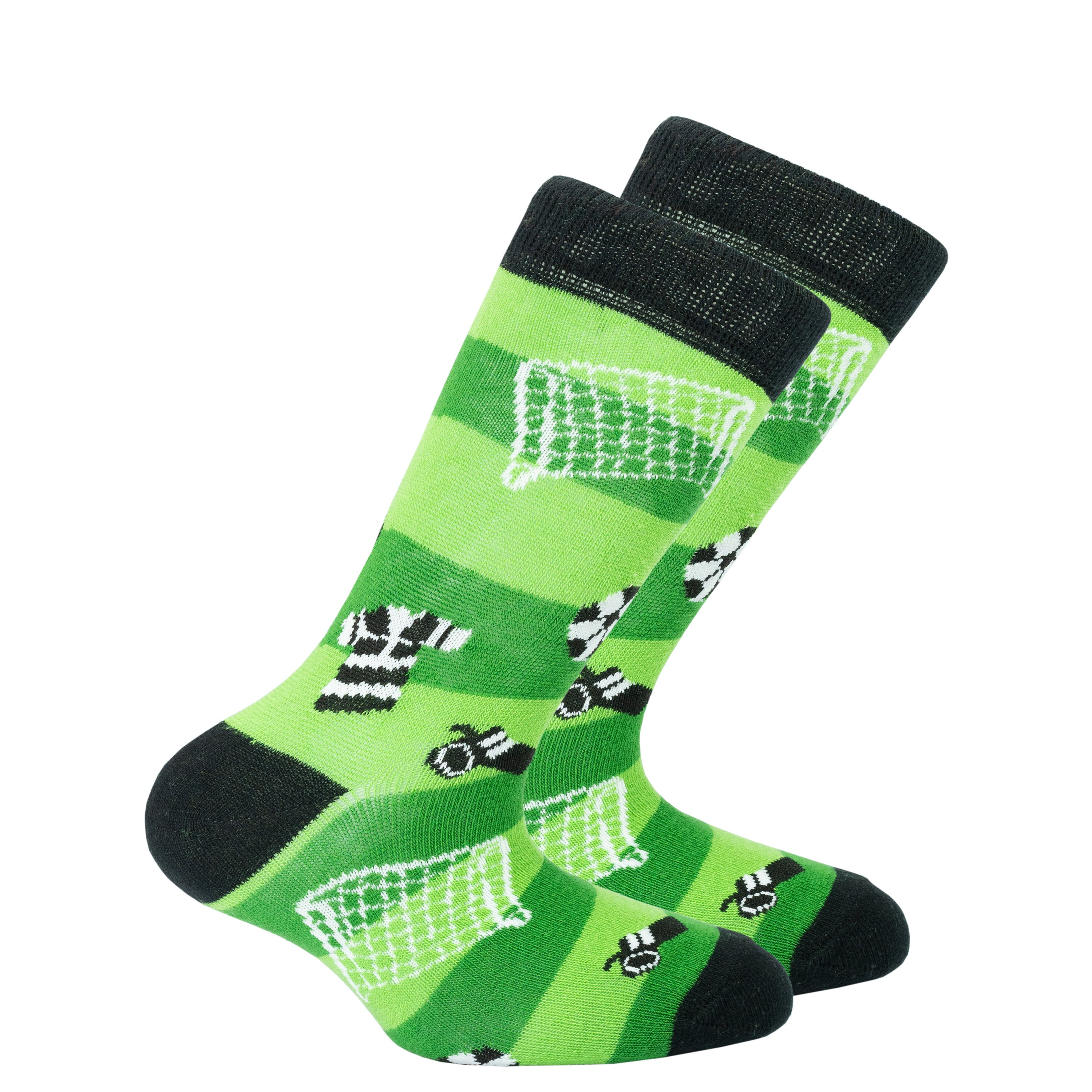 Colorful Kids Soccer Socks made from soft Turkish cotton, featuring trendy patterns and a comfortable fit.