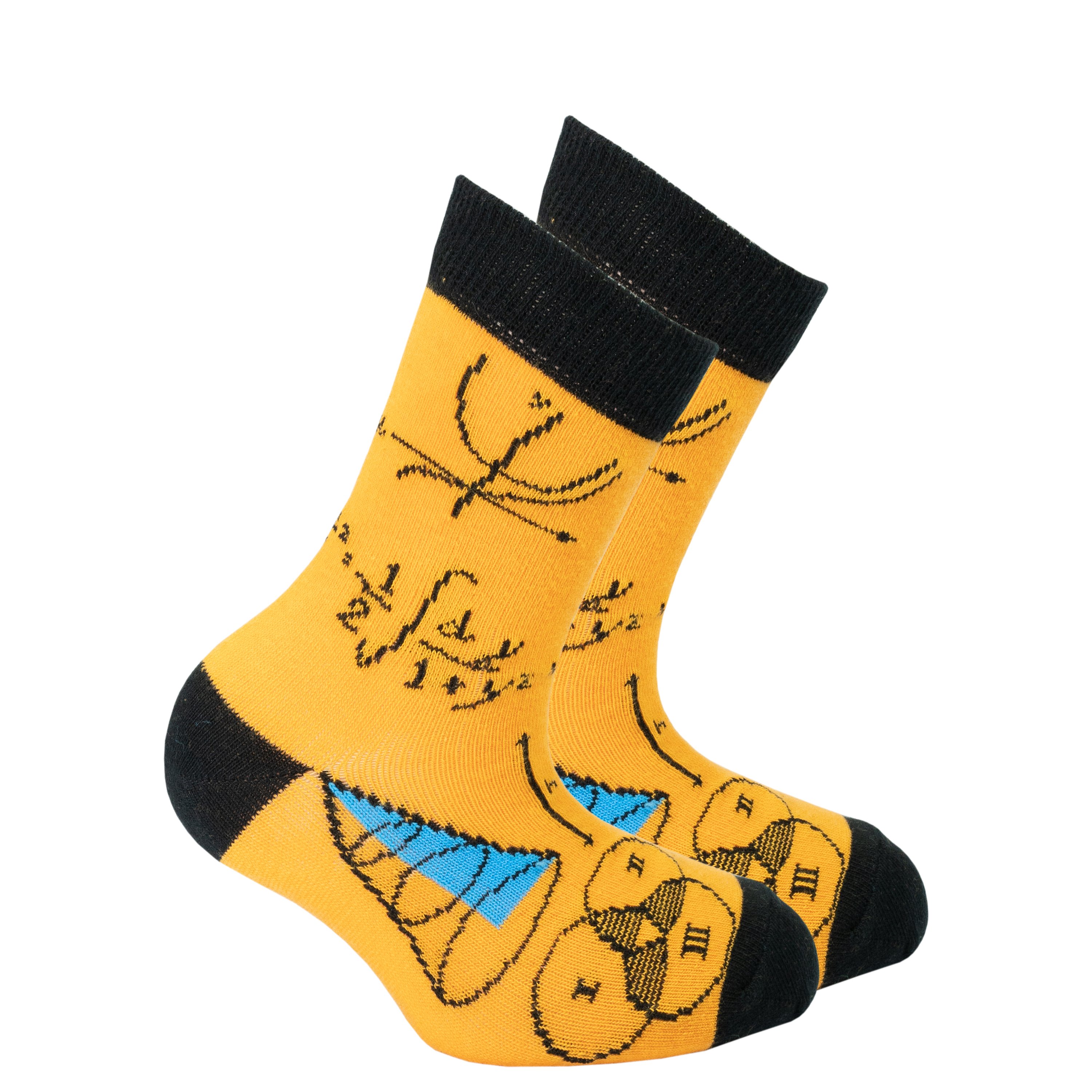 Colorful Kids Trigonometry Socks featuring fun patterns, made from soft cotton for comfort.