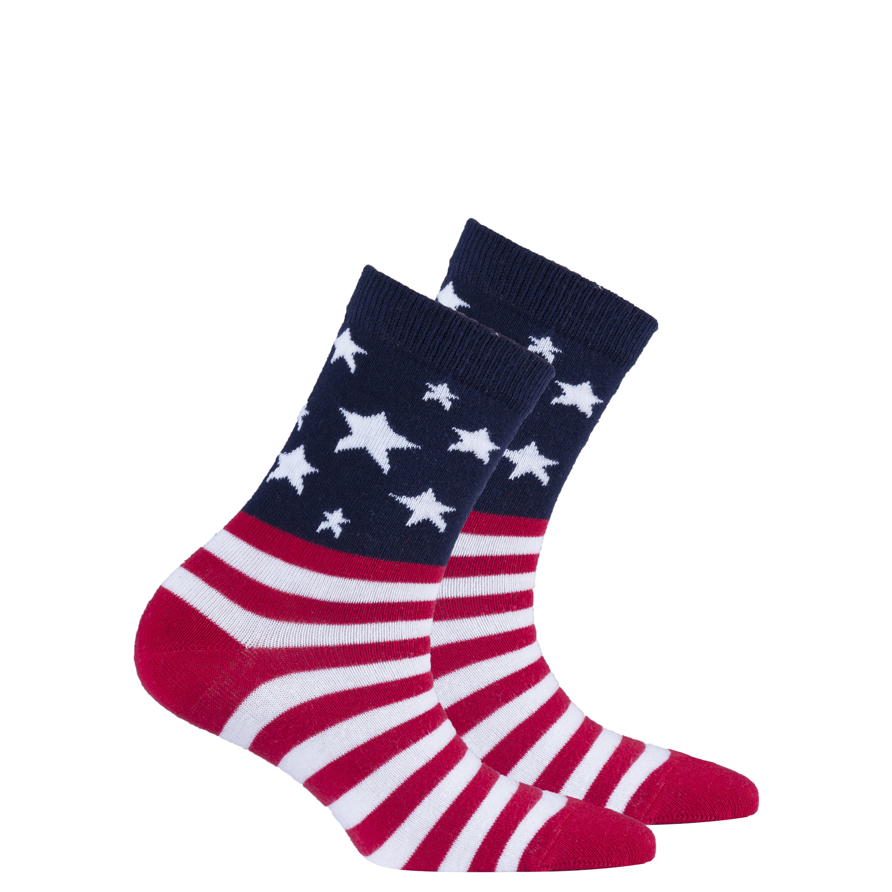 Kids USA Flag Stars Socks featuring vibrant colors and a fun design, perfect for adding style to any outfit.