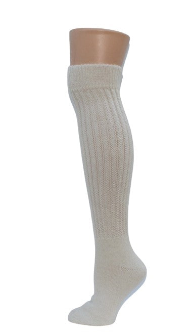 Knee-Hi Alpaca Socks in various colors, showcasing their soft texture and knee-high design, perfect for comfort and warmth.