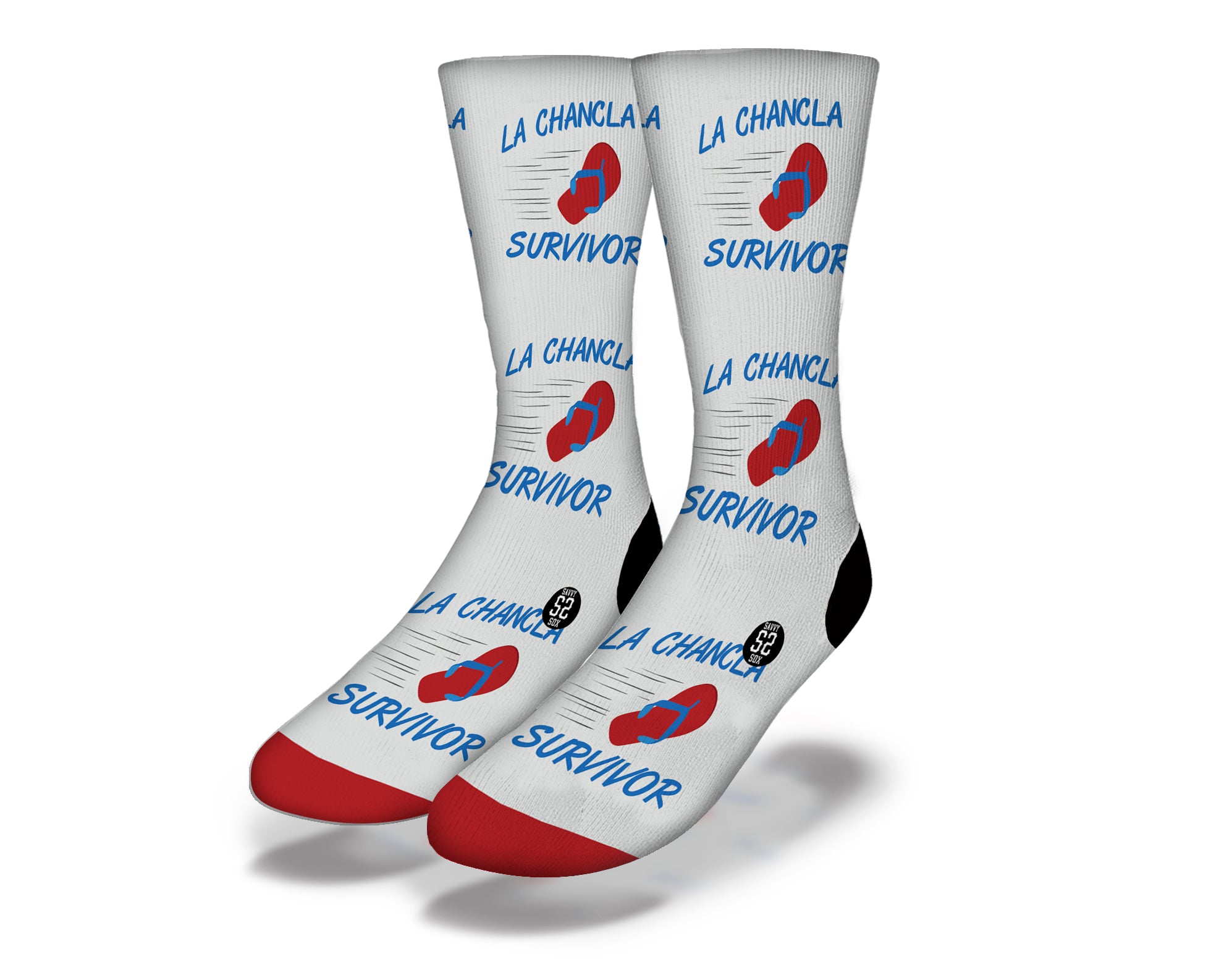 Colorful La Chancla Socks featuring a playful flip-flop design, perfect for casual wear.