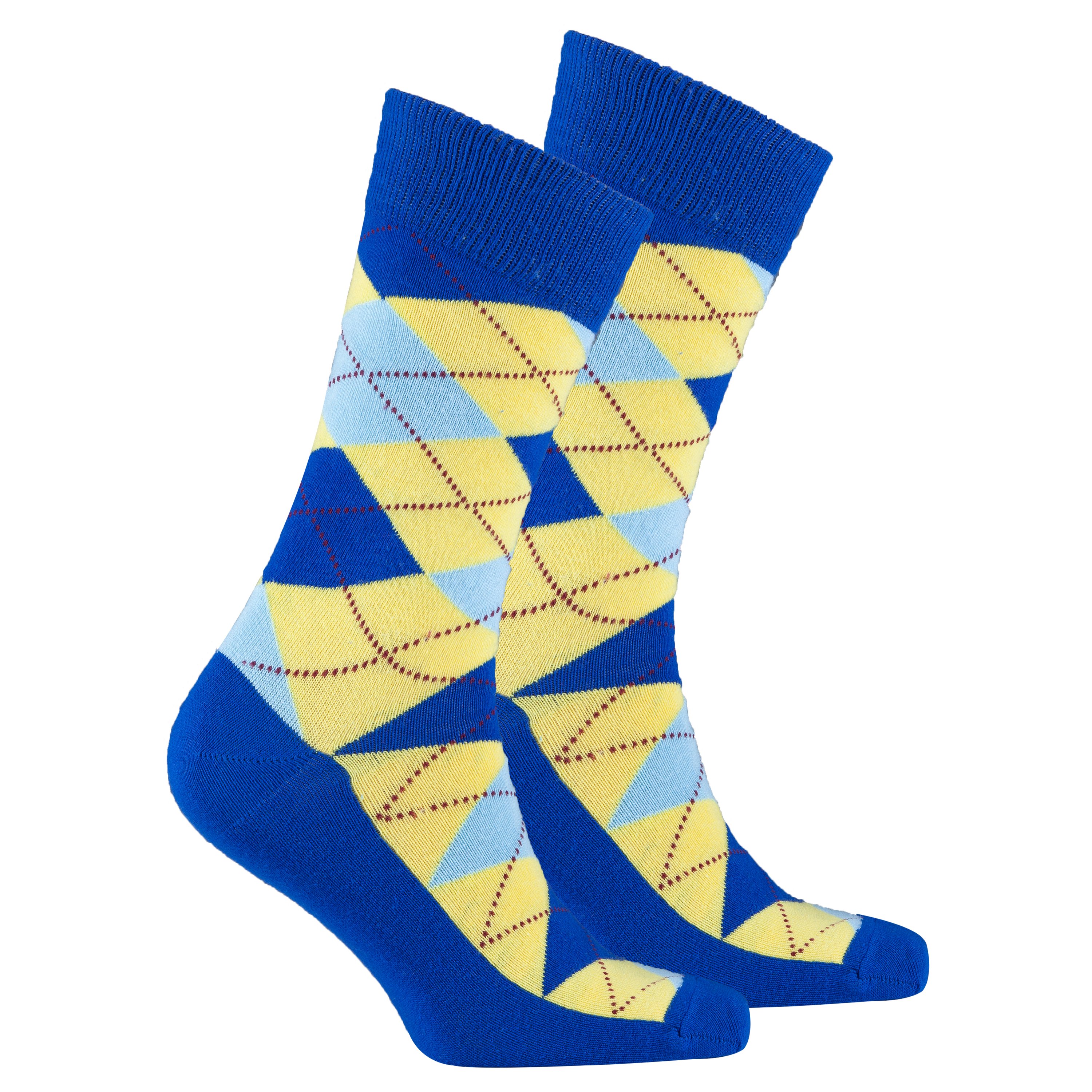 Men's Admiral Lemon Argyle Socks featuring a vibrant lemon color and stylish argyle pattern, perfect for adding flair to any outfit.