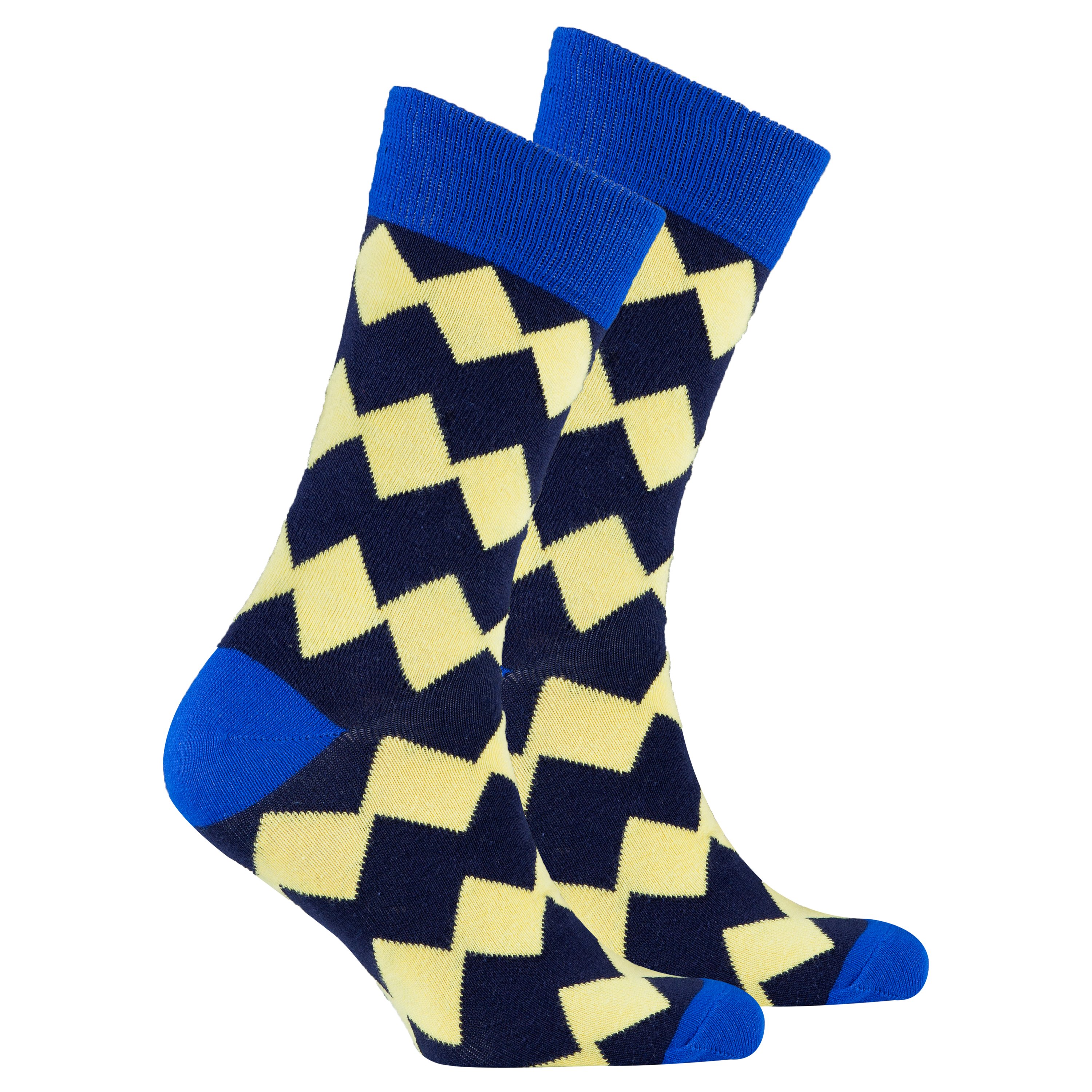 Men's Admiral Zig Zag Socks featuring colorful zig-zag patterns, made from soft Turkish cotton for comfort and style.