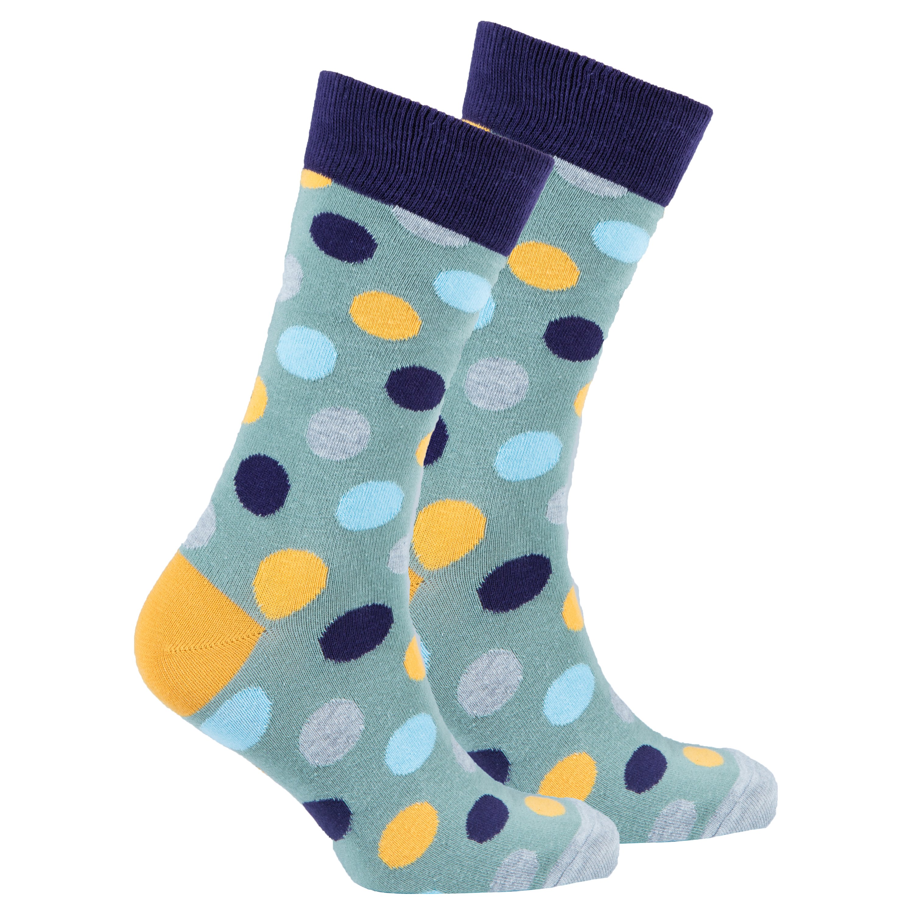 Men's Atlantis Dot Socks featuring colorful dot patterns, made from soft Turkish cotton for comfort and style.