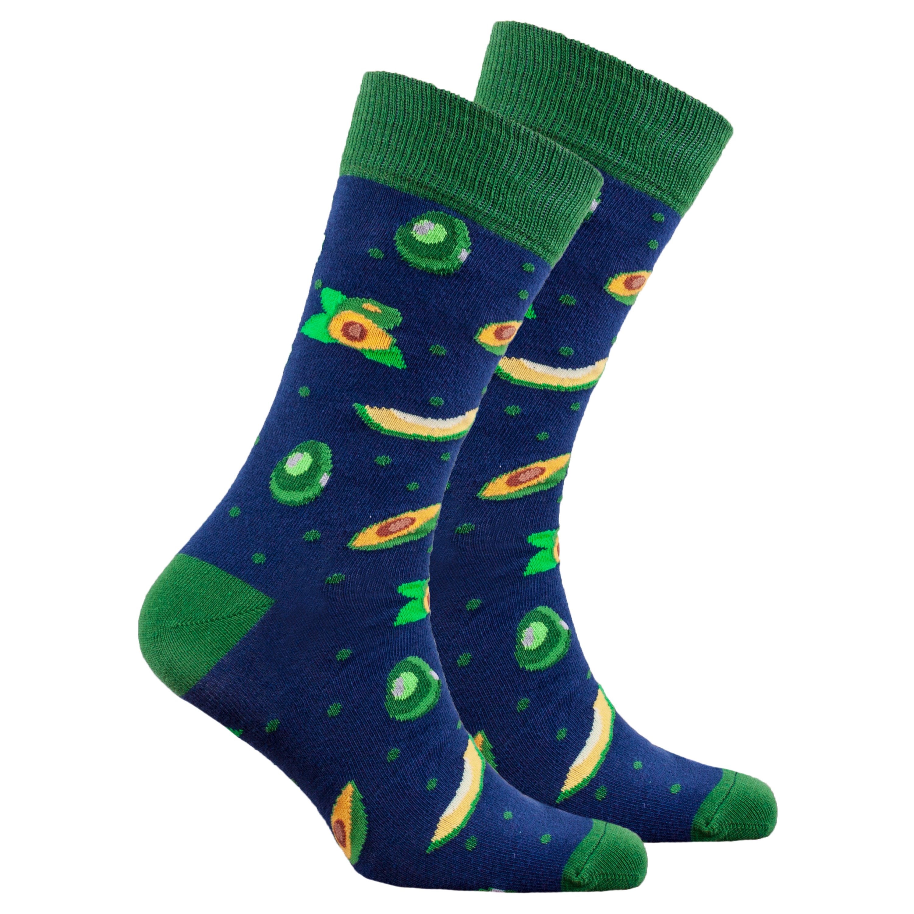 Men's Avocado Socks featuring a colorful avocado design, made from soft Turkish cotton for comfort and style.