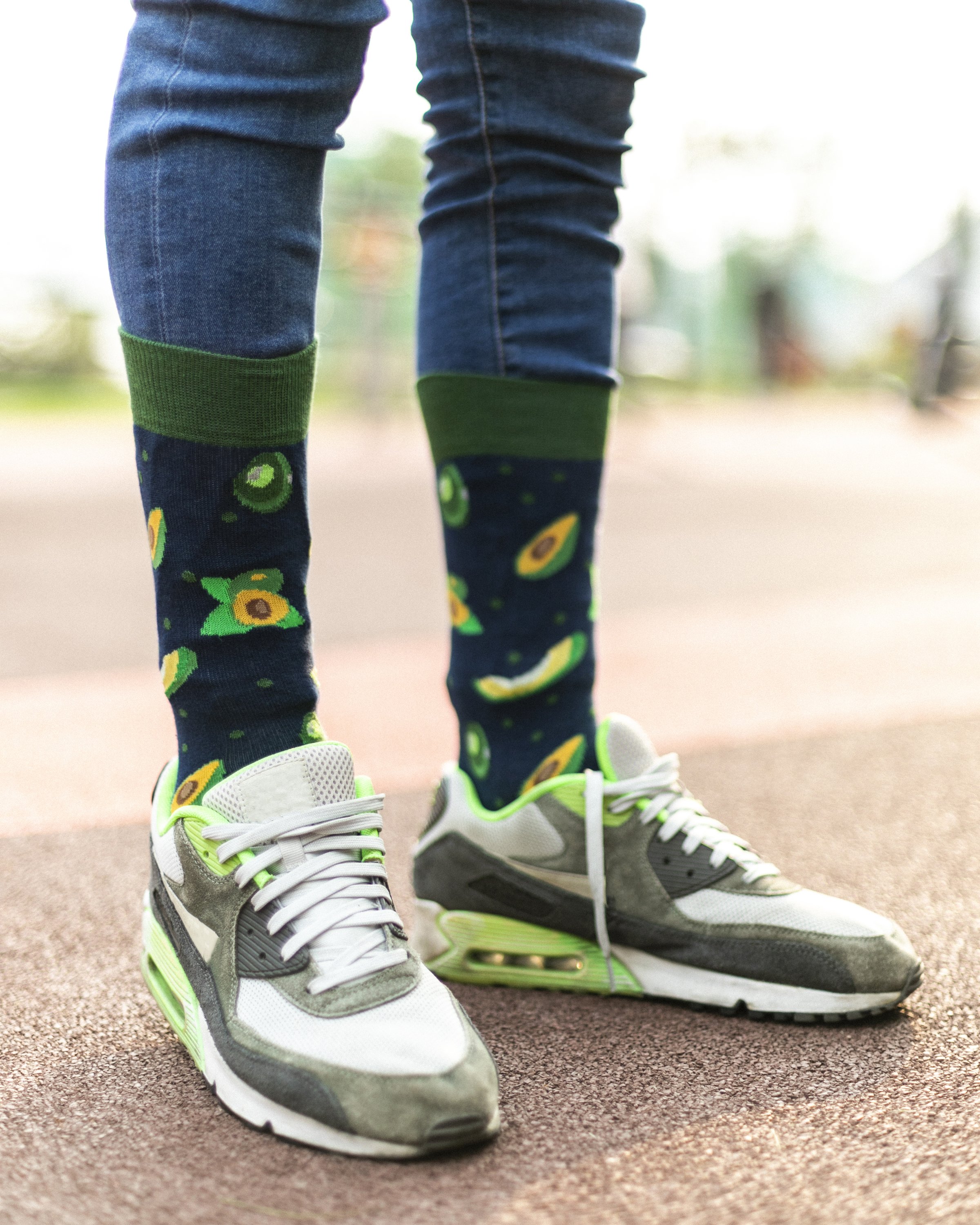 Men's Avocado Socks featuring a colorful avocado design, made from soft Turkish cotton for comfort and style.