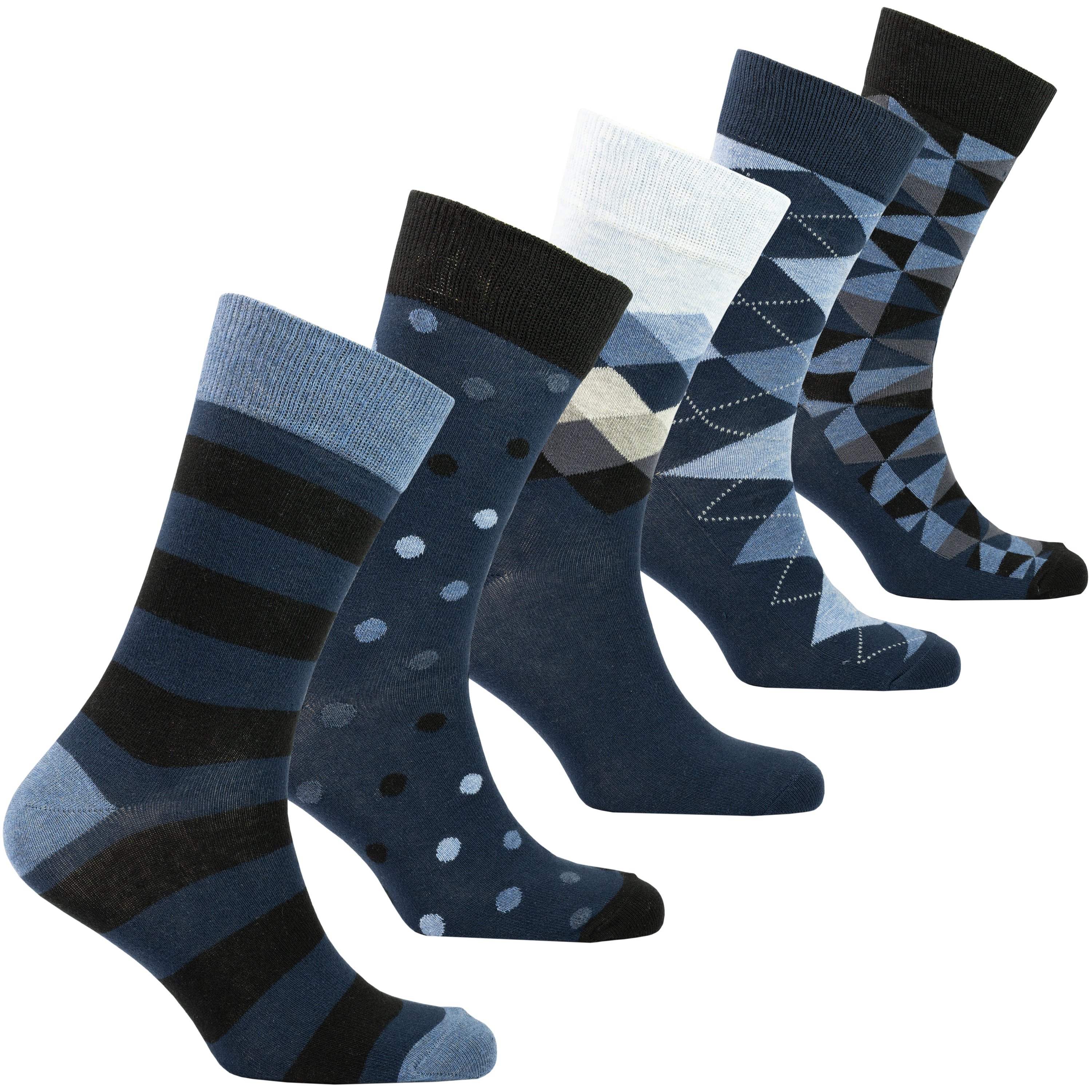 Men's Azure Mix Set Socks featuring colorful designs and premium Turkish cotton for comfort and style.