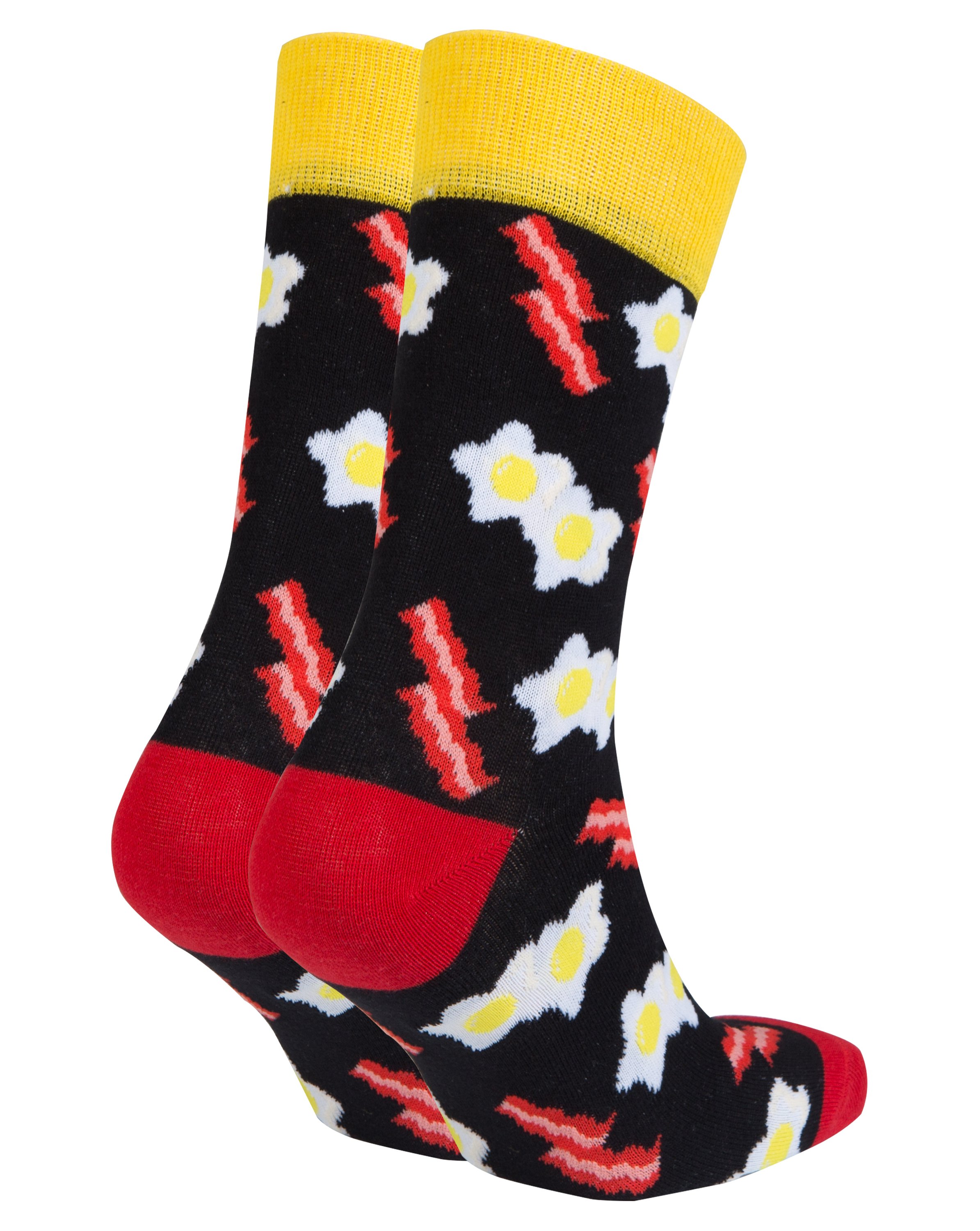 Men's Bacon Socks featuring a fun bacon design, made from soft combed cotton.