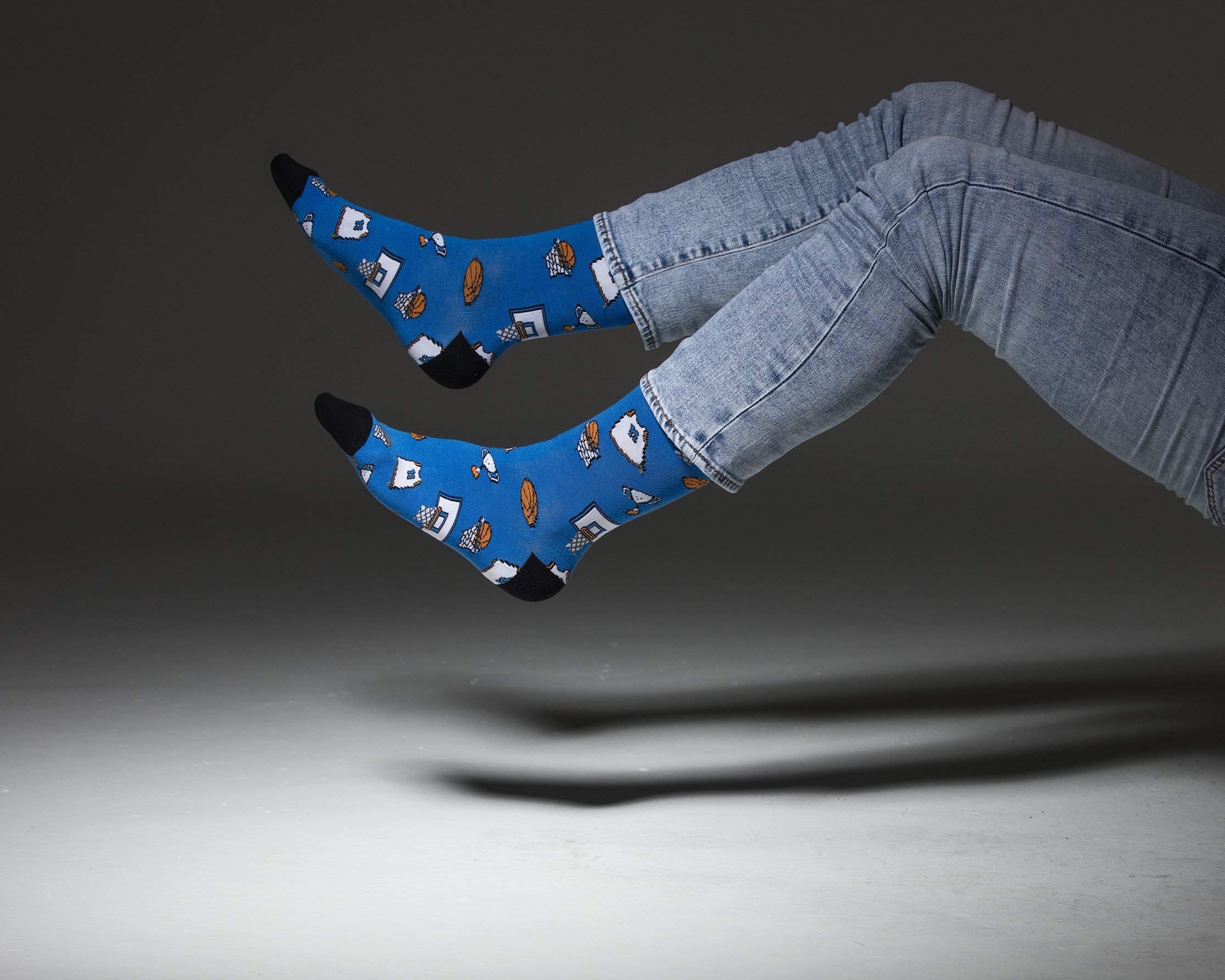 Men's Basketball Socks featuring colorful designs and soft Turkish cotton for comfort and style.