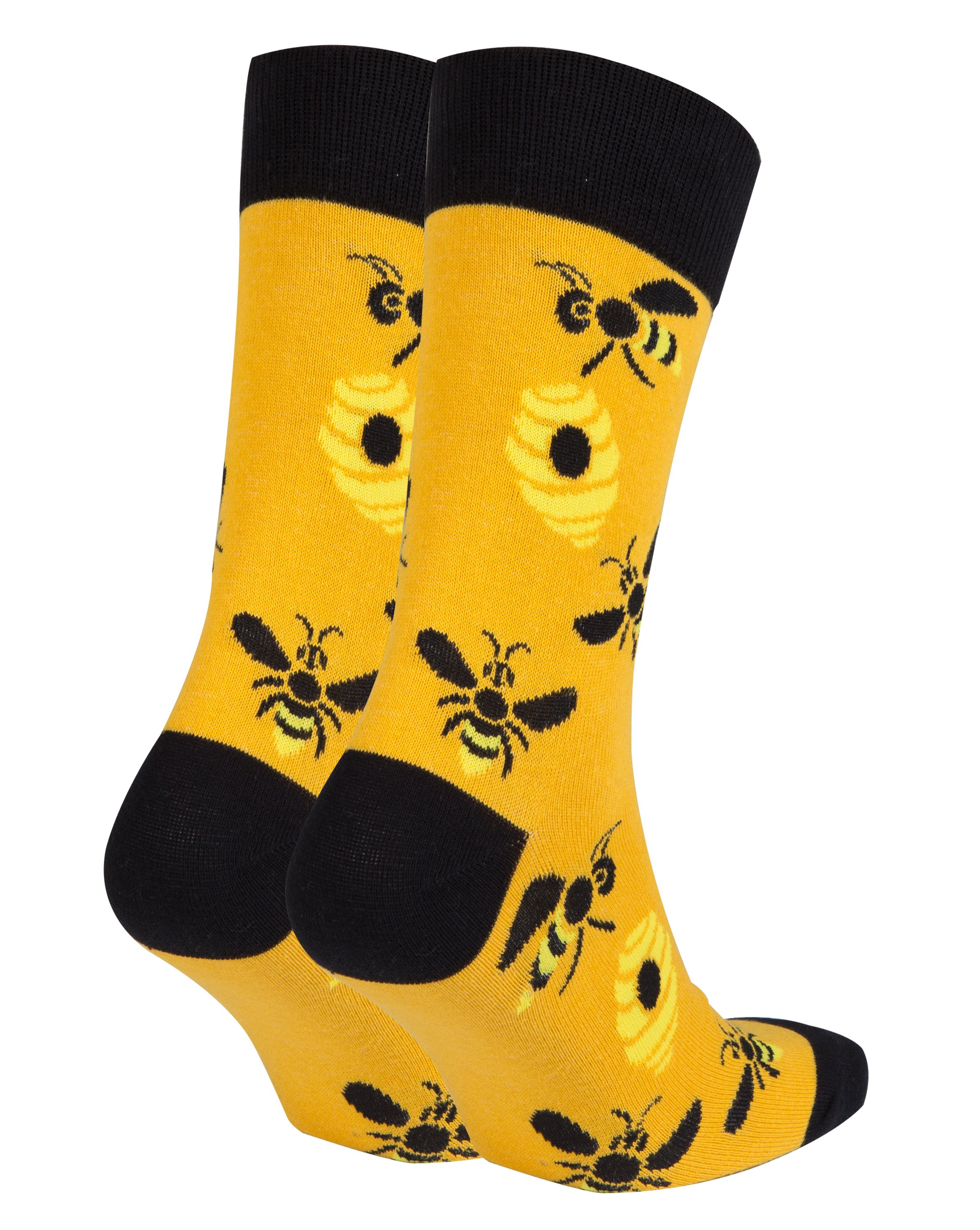 A pair of stylish Men's Bees Socks made from premium combed cotton, featuring a playful bee design.