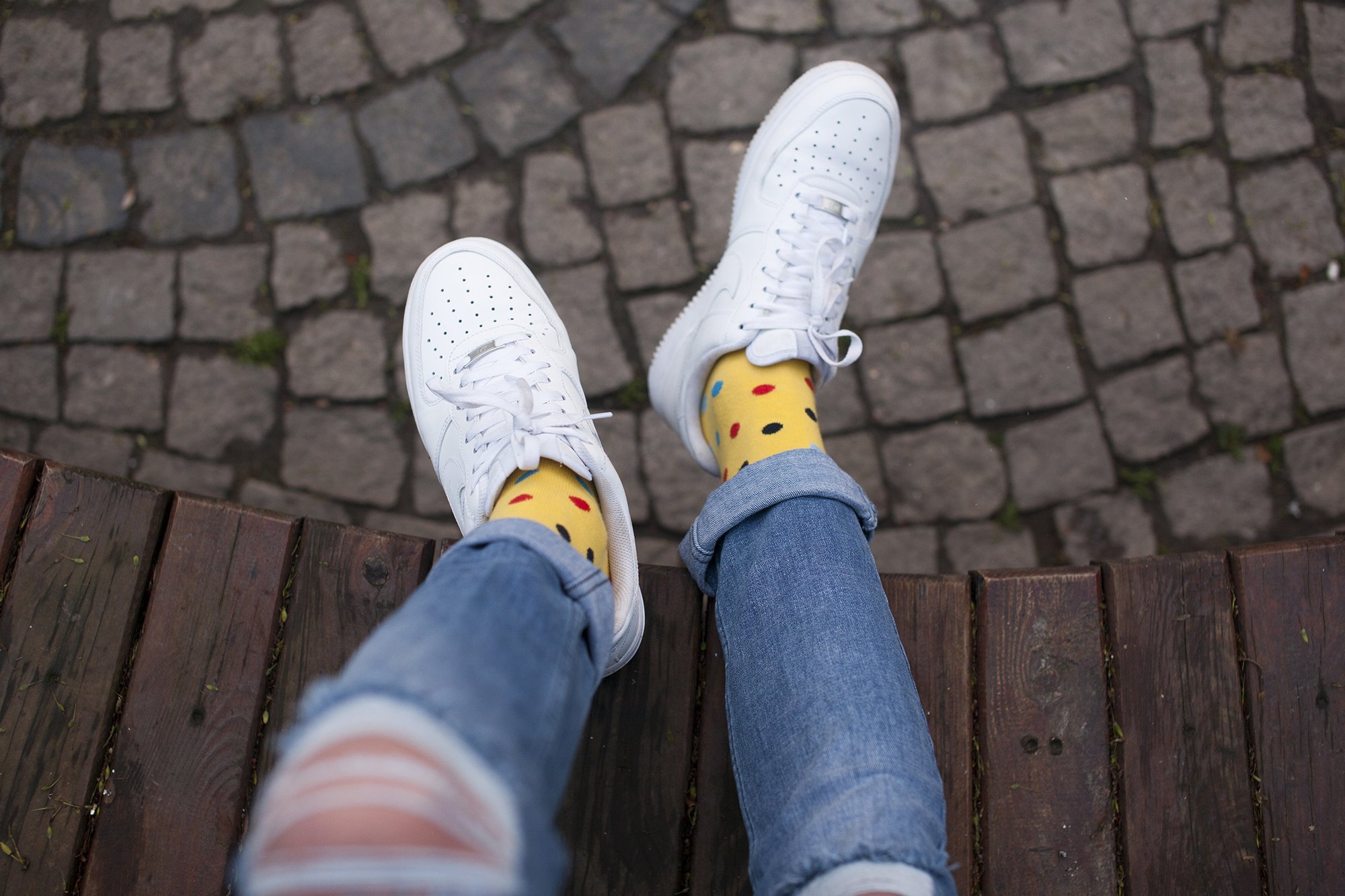 Men's Blazing Yellow Dot Socks featuring a vibrant yellow color with playful dot patterns, made from soft Turkish cotton for comfort.