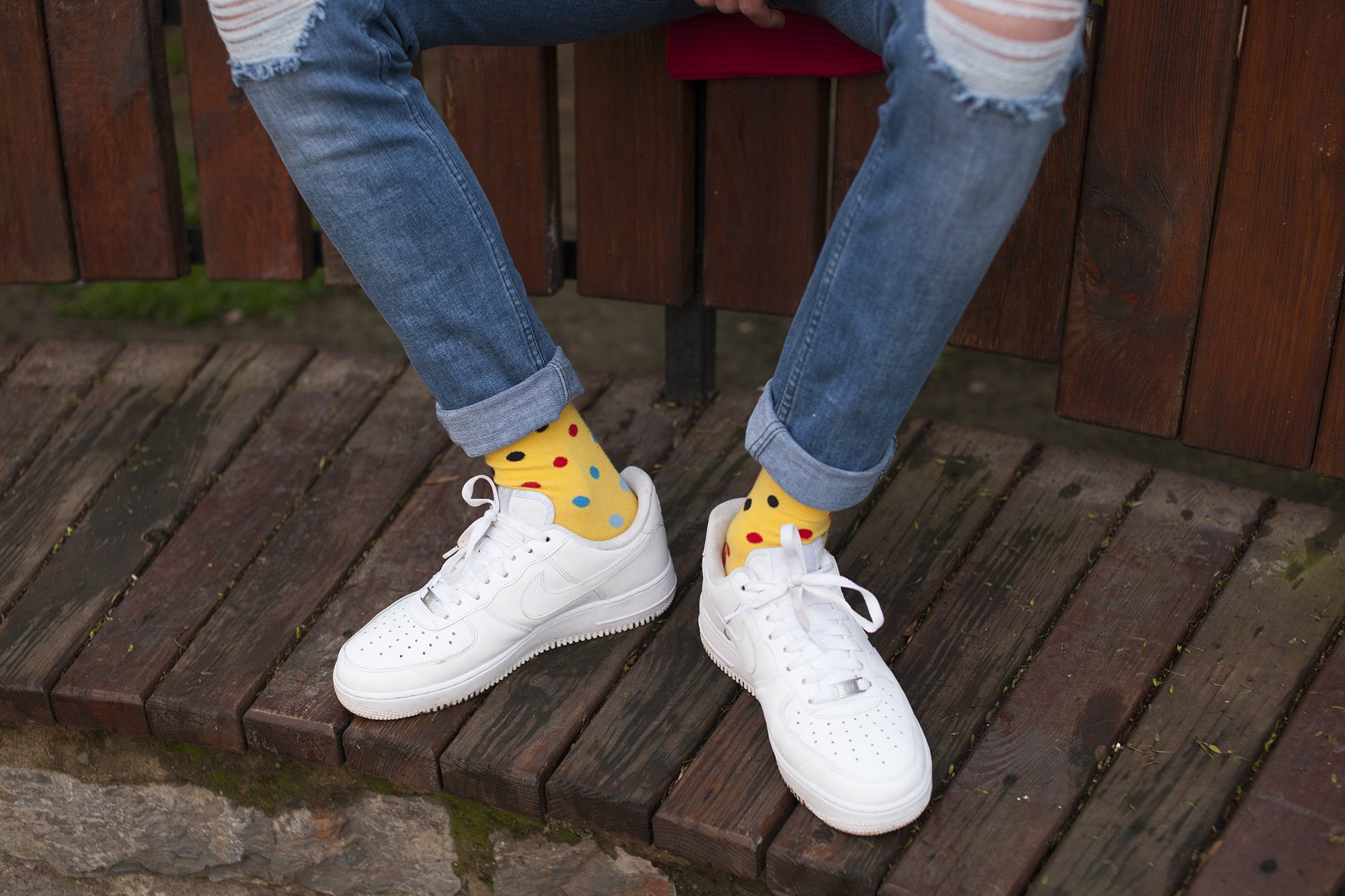 Men's Blazing Yellow Dot Socks featuring a vibrant yellow color with playful dot patterns, made from soft Turkish cotton for comfort.